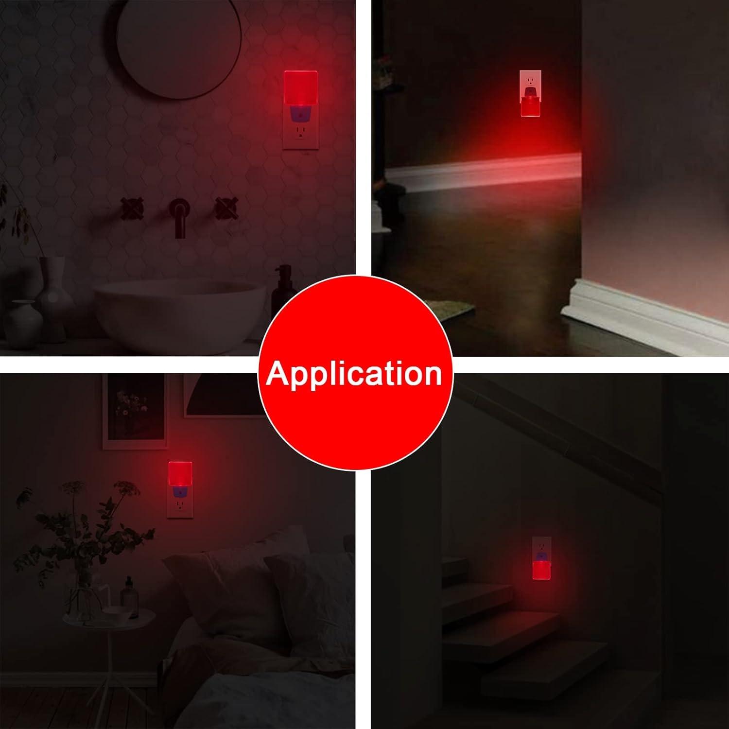 Luz Nocturna Roja Enchufable U4GLORY 0.5W con Sensor