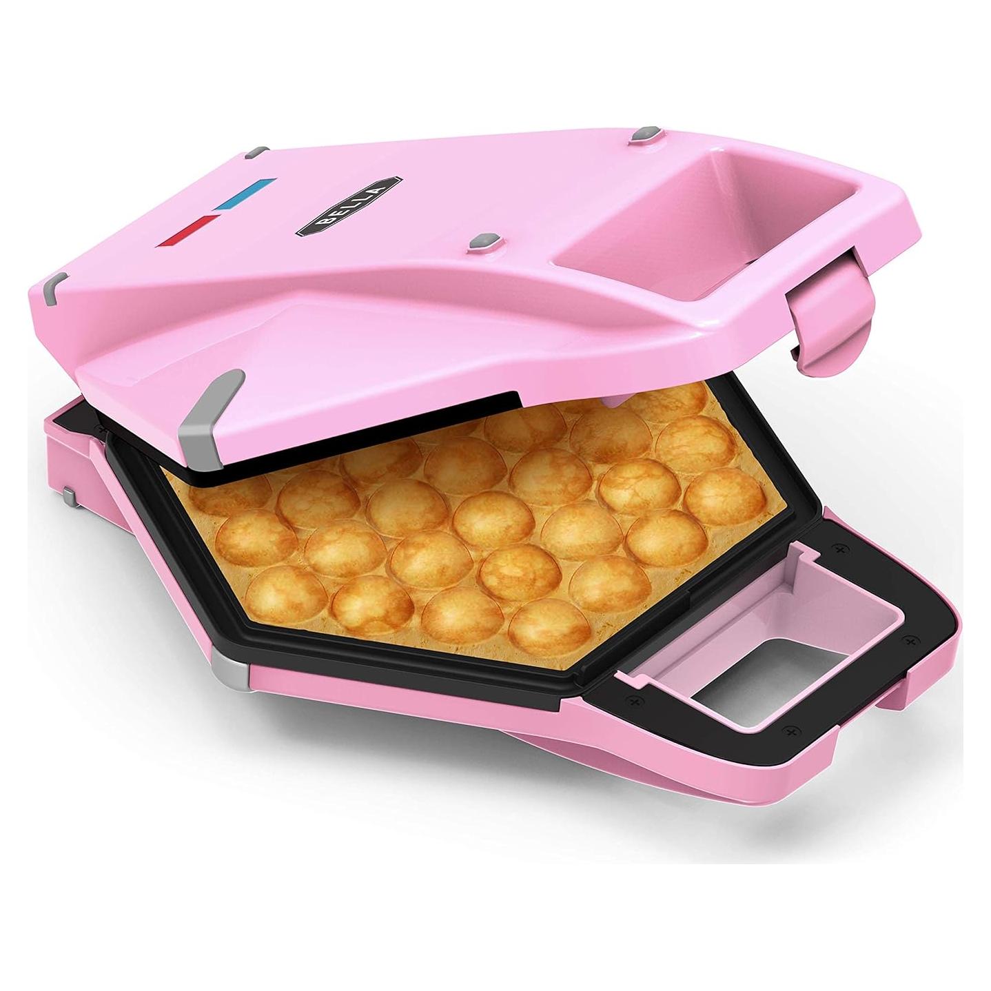 Máquina de Waffles BELLA Estilo Hong Kong Rosa 800W