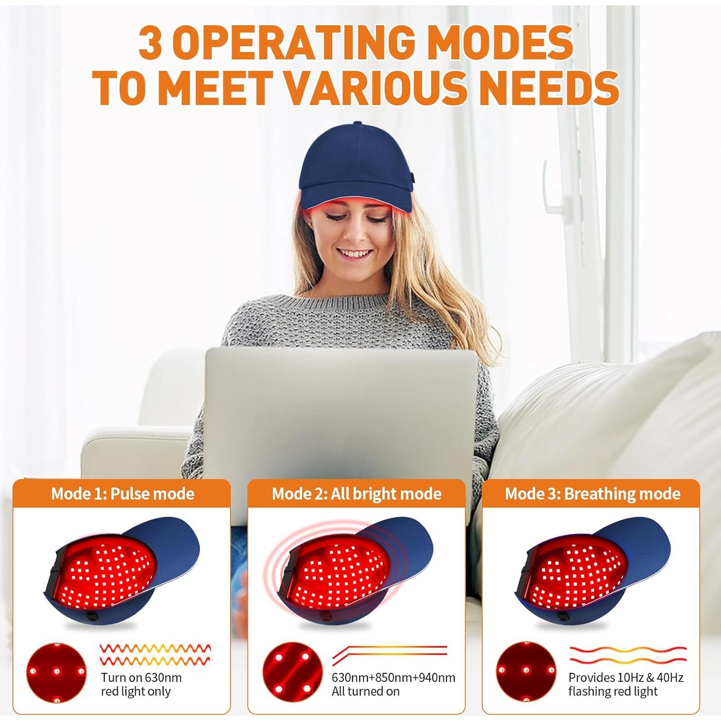 Gorro de Terapia de Luz Roja LONLIKE 630nm 850nm 940nm