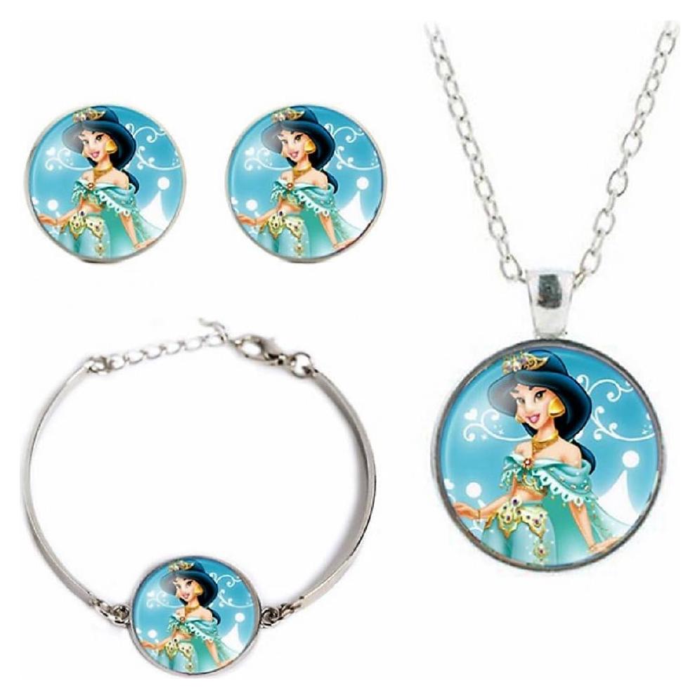 Collar y Pendientes Cristal Princesa Jasmine Disney Joyería