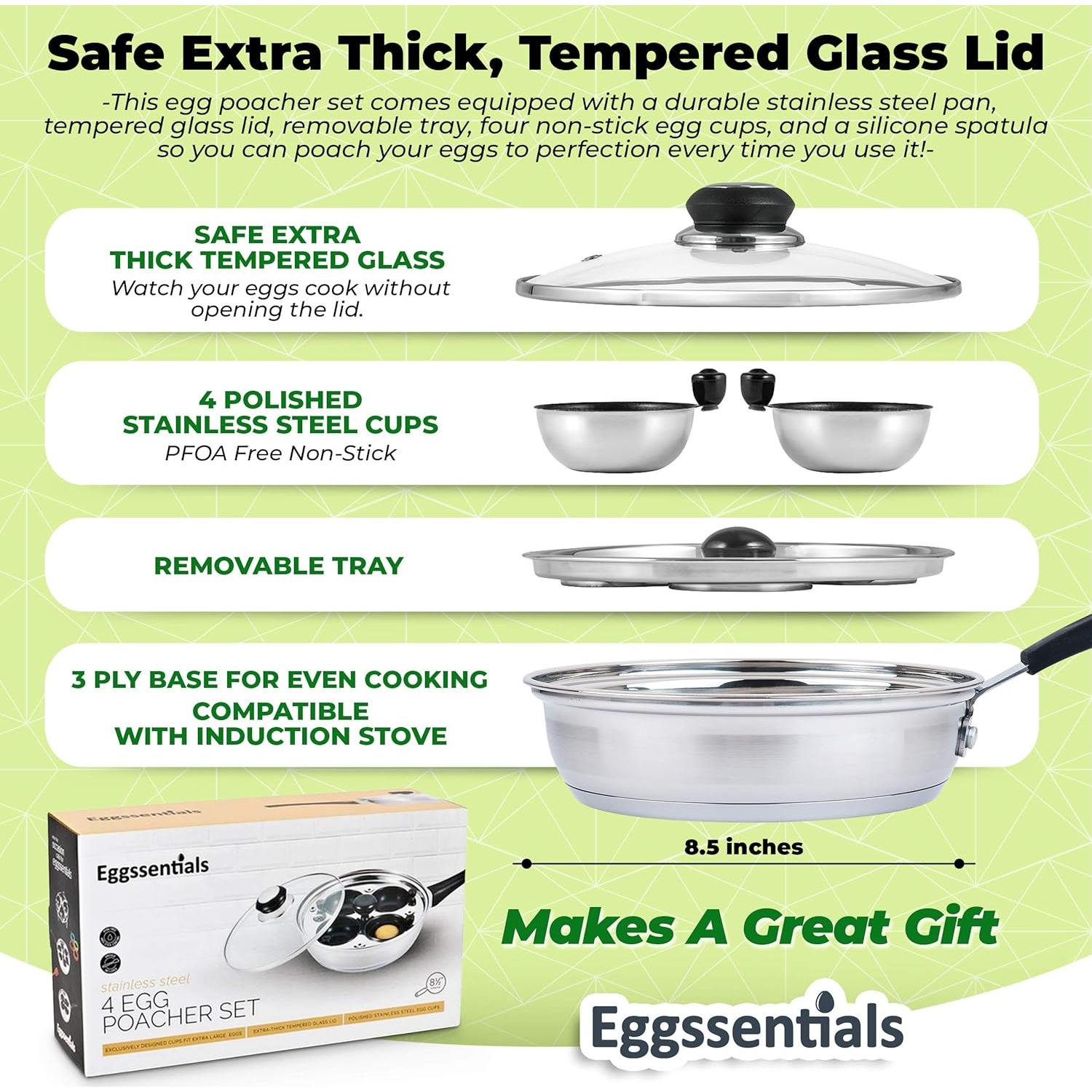 Sartén Escalfadora Premiumwares para 4 Huevos XL