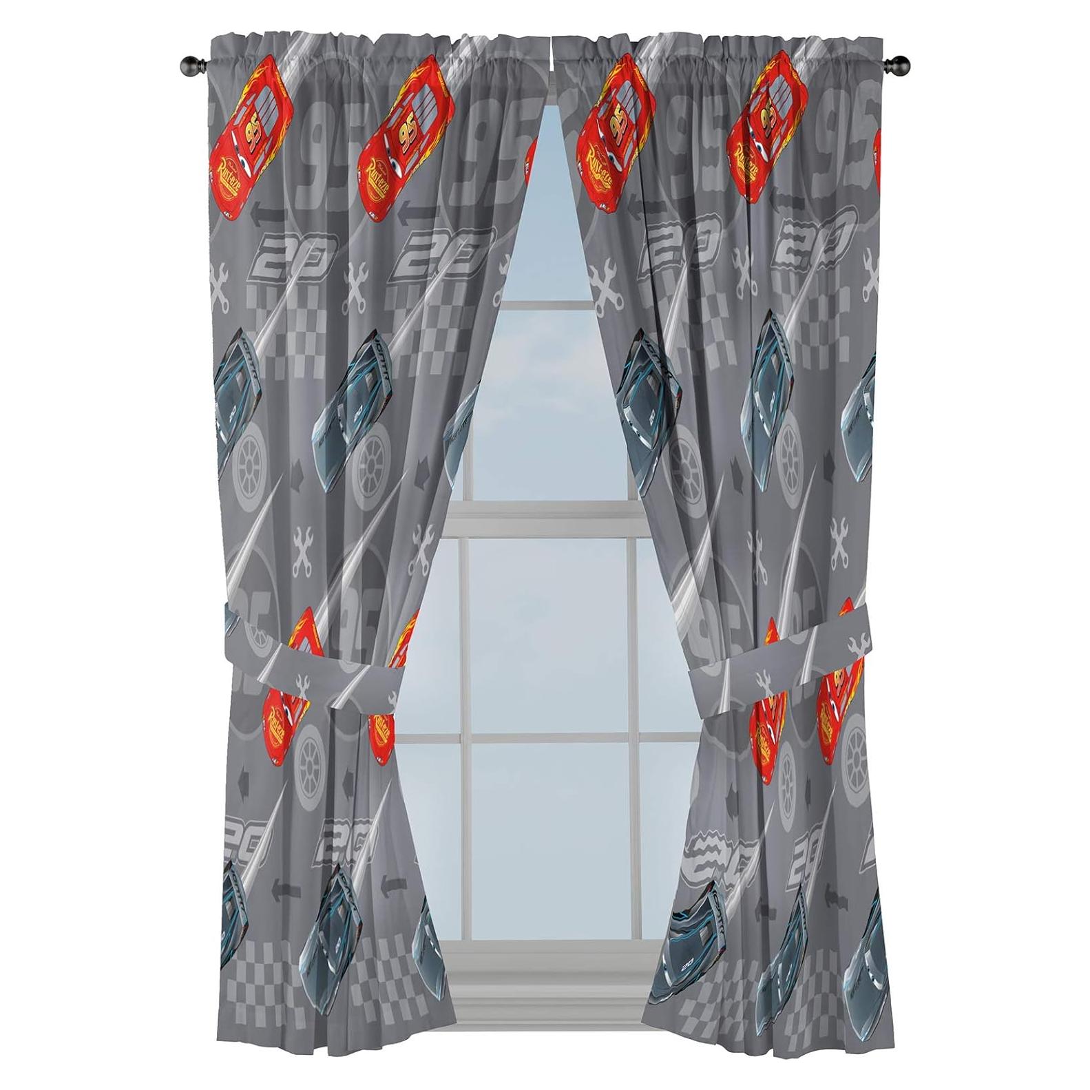 Cortinas Jay Franco Cars 63" x 42" Gris - Decoración Infantil