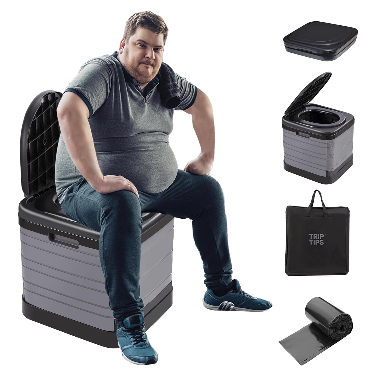 Inodoro Portátil TRIPTIPS Extra Grande Plegable para Camping