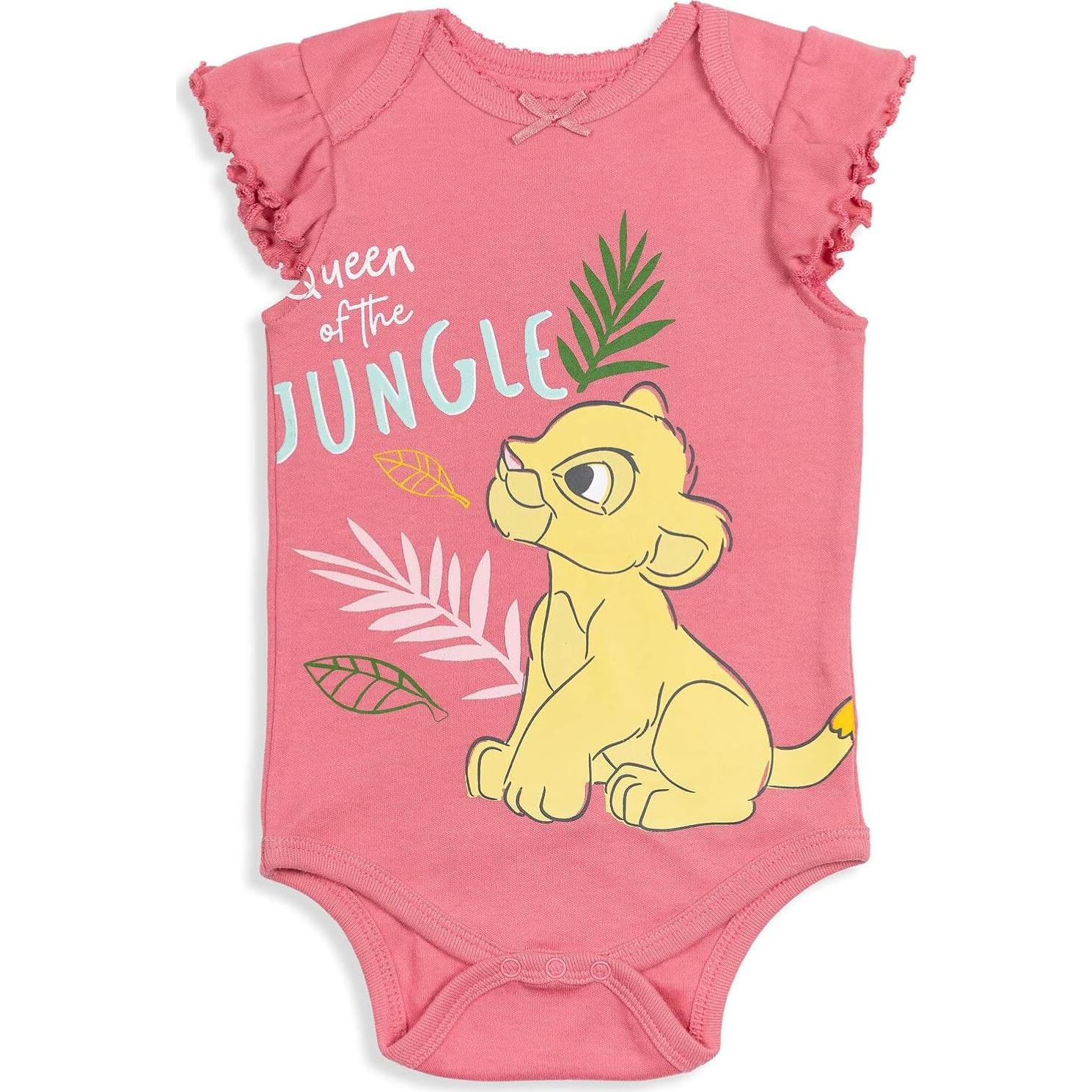 Paquete de 5 Bodies Disney para Bebés Niñas 0-3 Meses