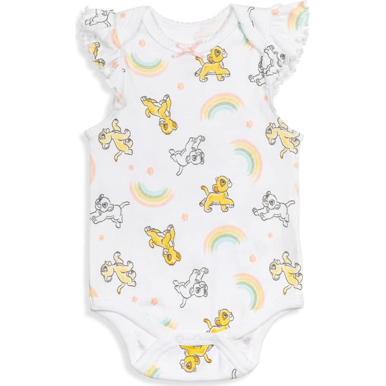 Paquete de 5 Bodies Disney para Bebés Niñas 0-3 Meses