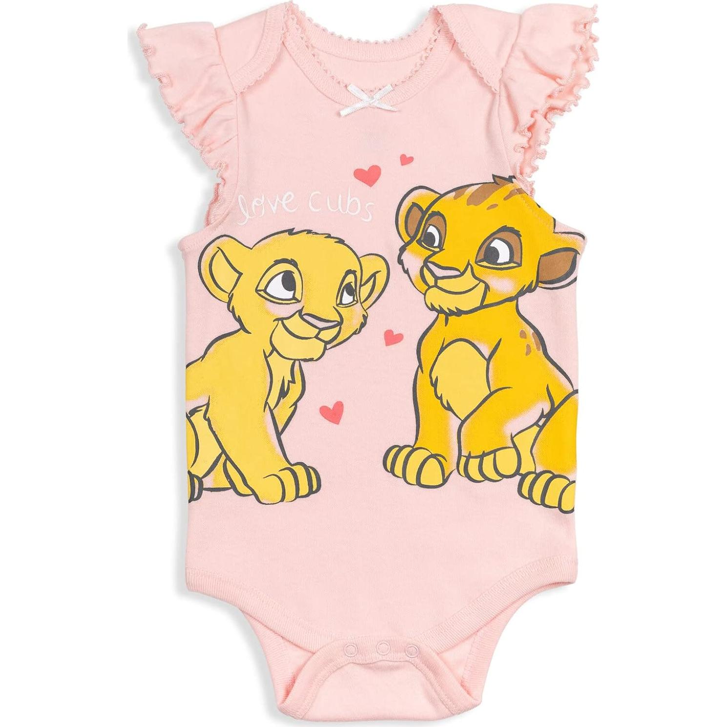 Paquete de 5 Bodies Disney para Bebés Niñas 0-3 Meses