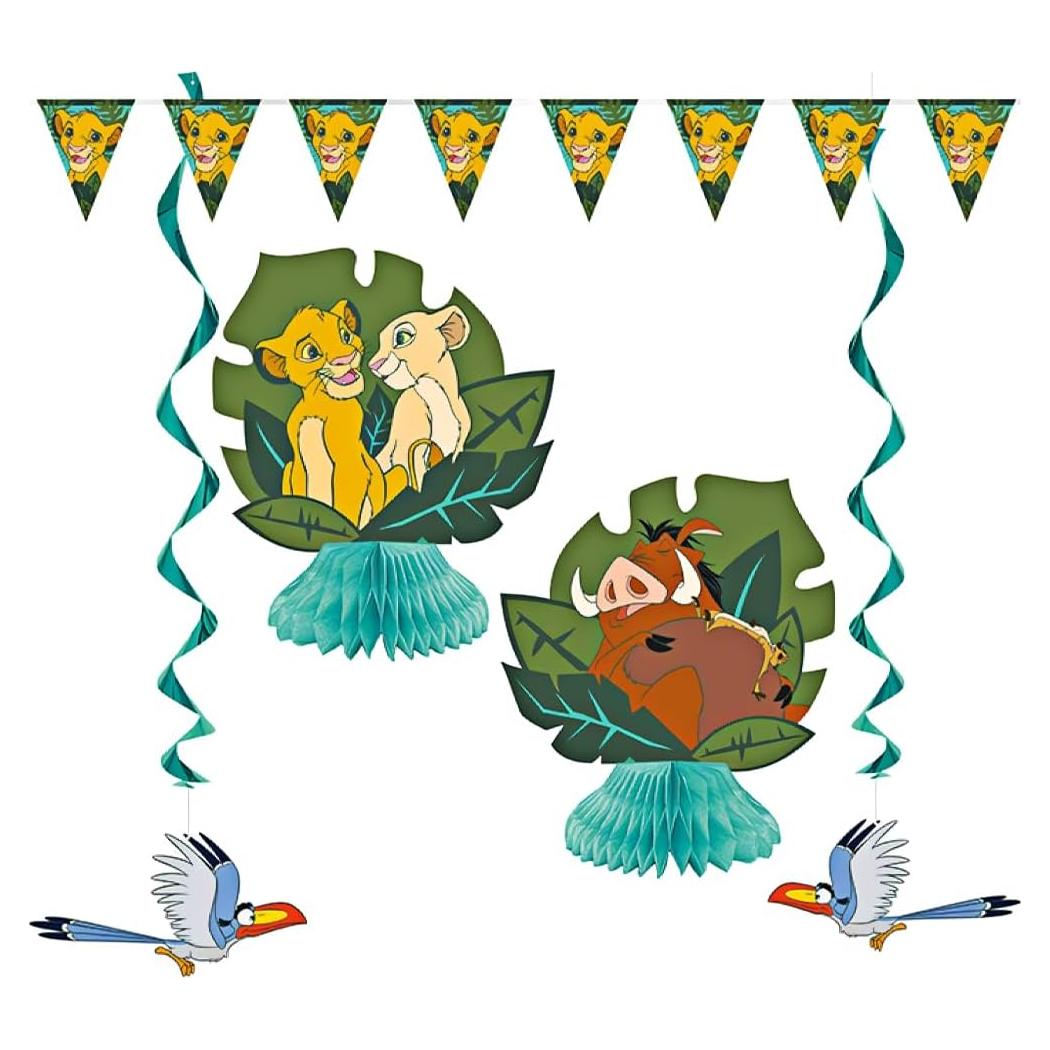 Kit de Decoración Fiesta El Rey León Disney 7 Piezas