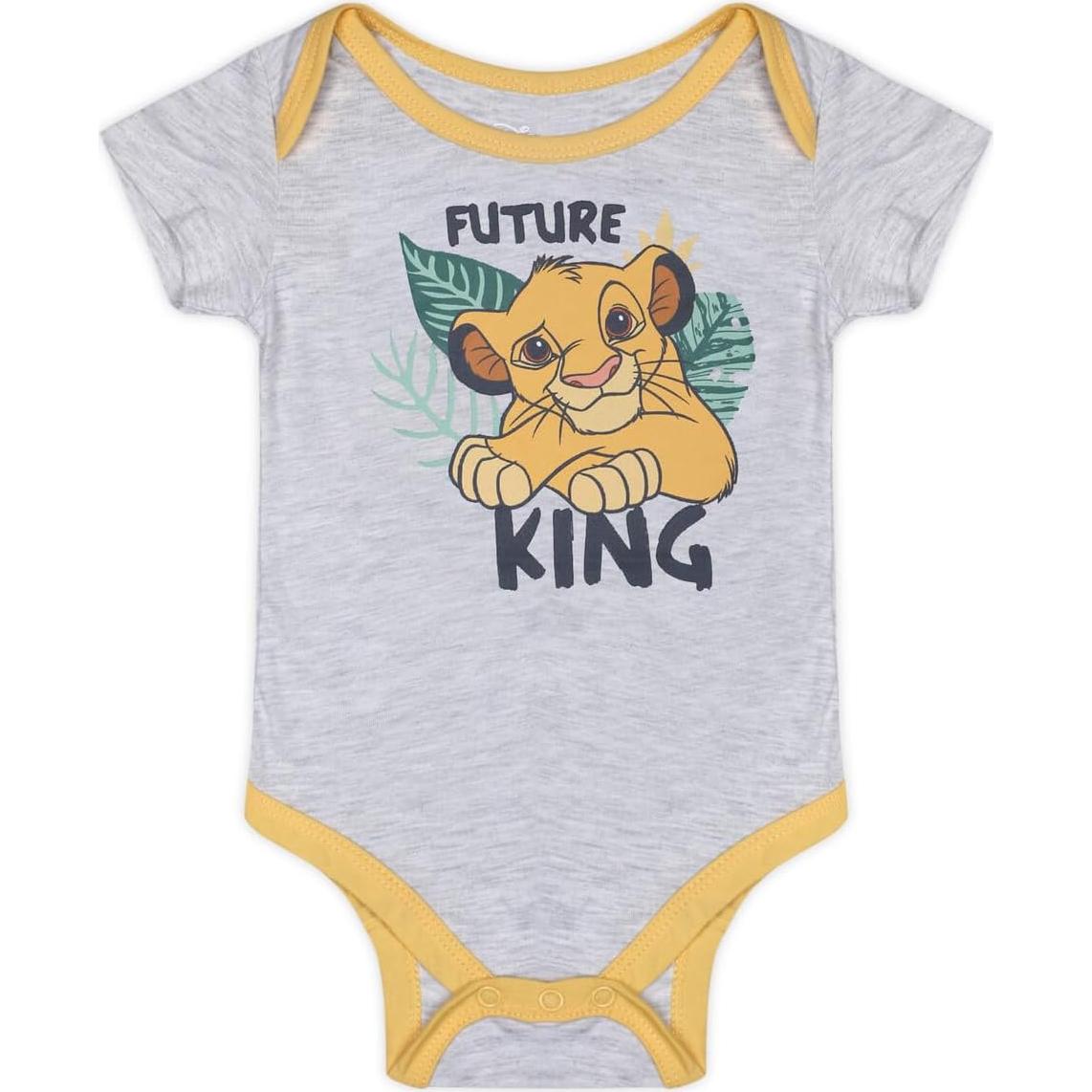 Conjunto 5 Bodies Bebé Disney Mickey, Rey León, Pooh