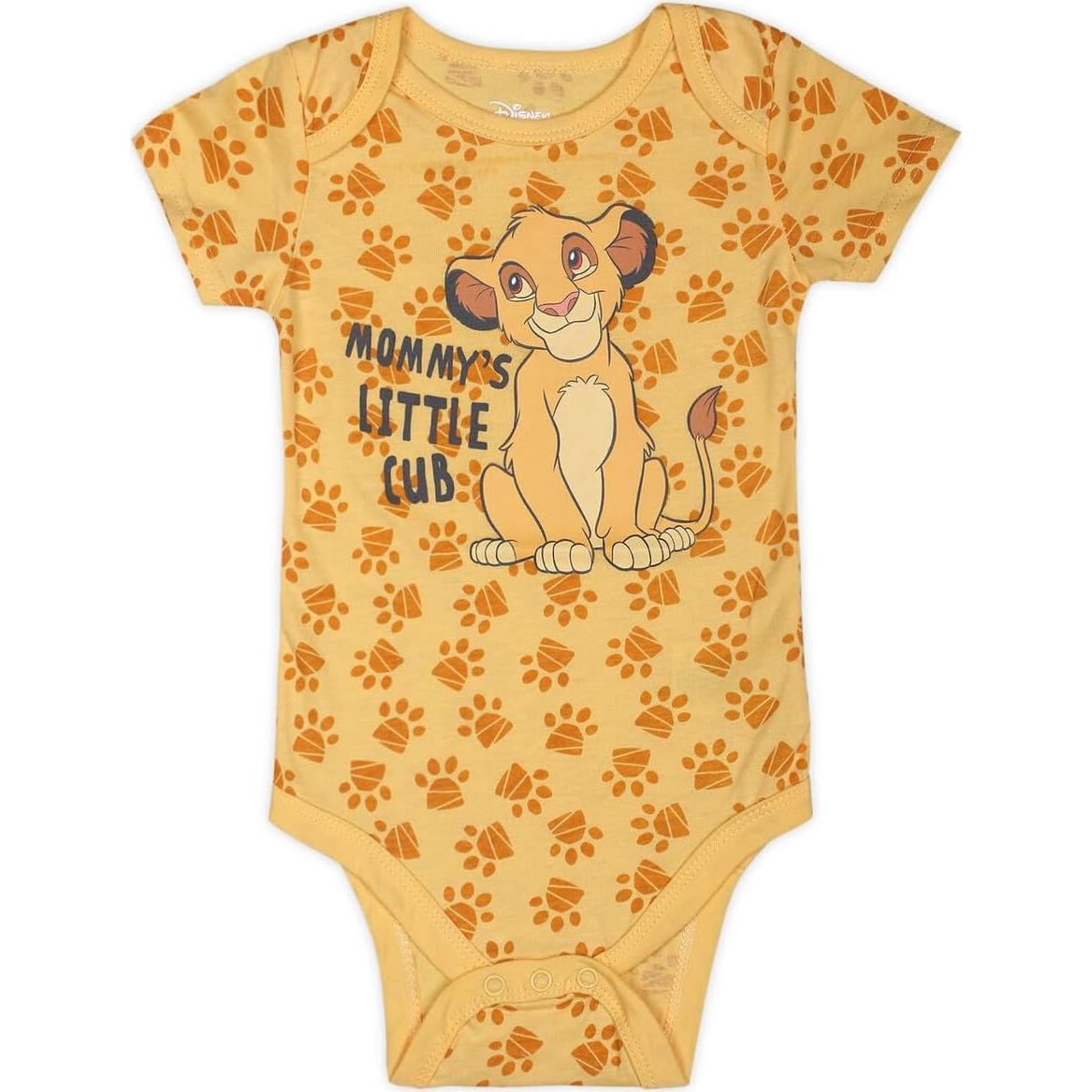 Conjunto 5 Bodies Bebé Disney Mickey, Rey León, Pooh