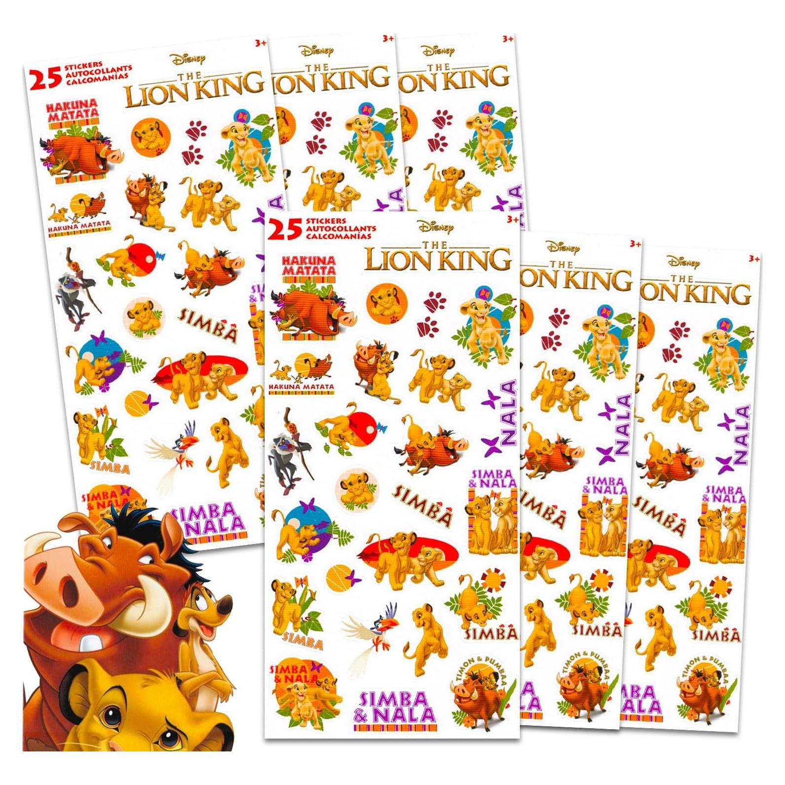 Pegatinas del Rey León Disney - 150 Unidades para Fiesta