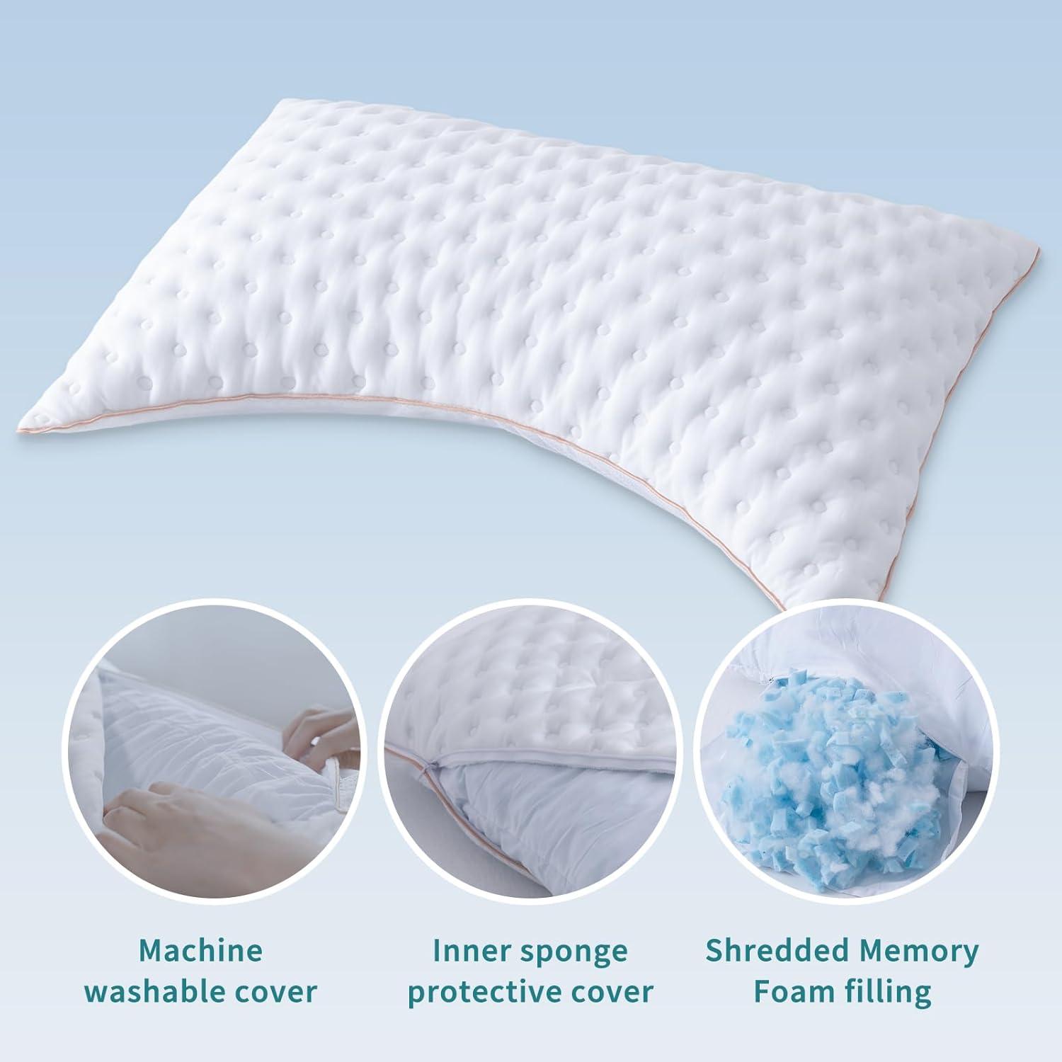 Almohada Queen YZ HOME Espuma Viscoelástica Ajustable Blanca