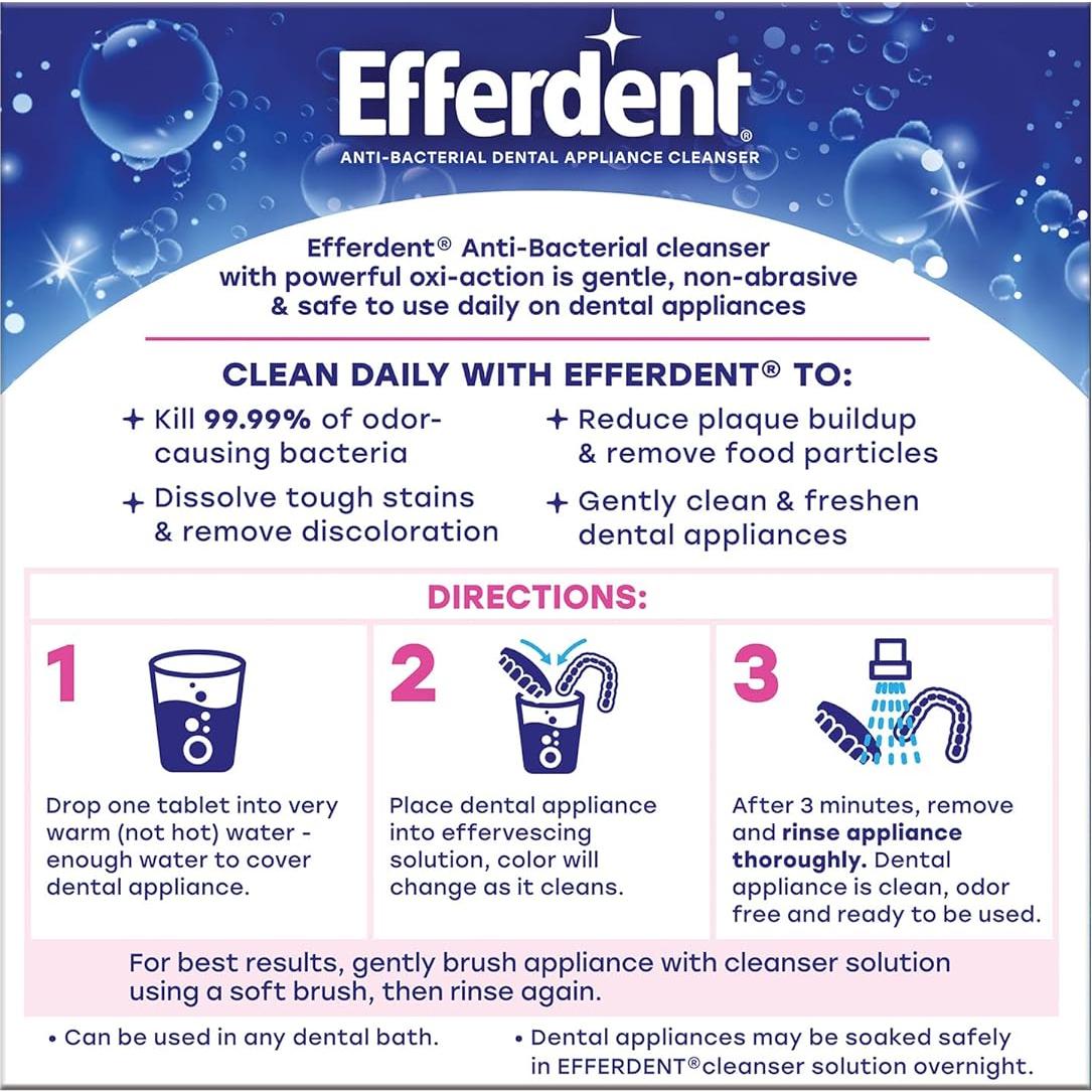 Tabletas Limpiadoras Efferdent 44 Tabletas 5 en 1