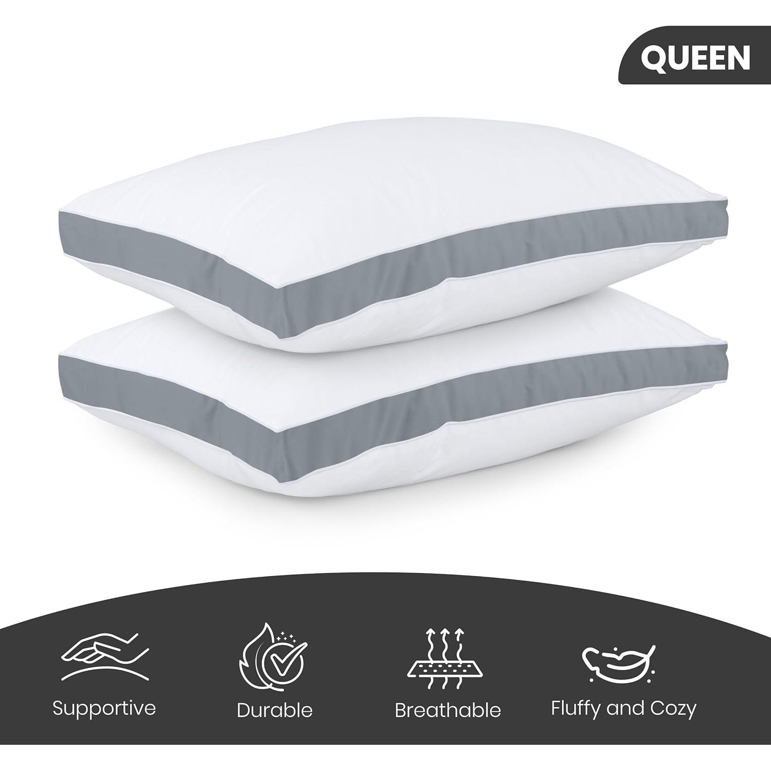 Almohadas Utopia Bedding Queen Juego de 2 Gris Refrigerantes