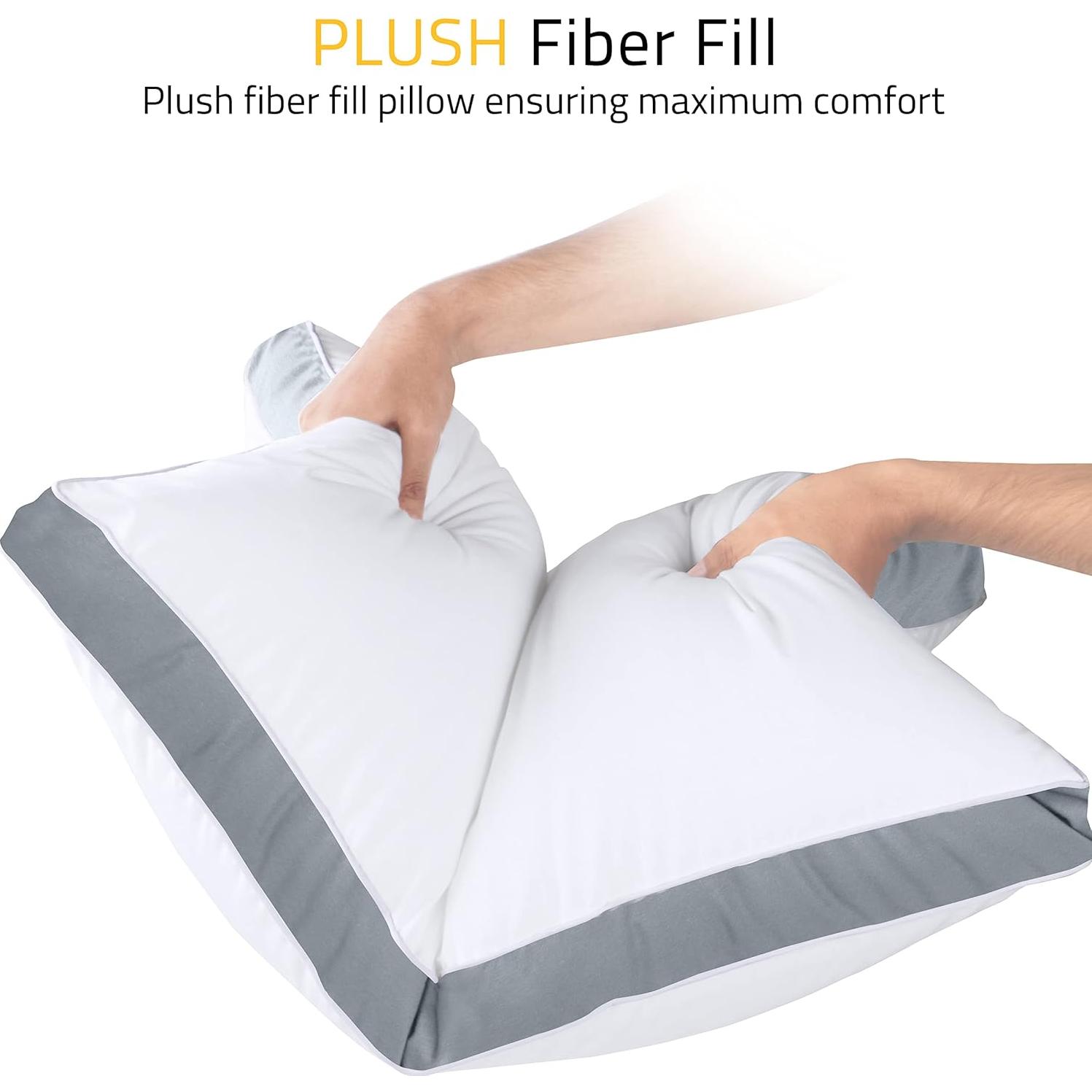 Almohadas Utopia Bedding Queen Juego de 2 Gris Refrigerantes