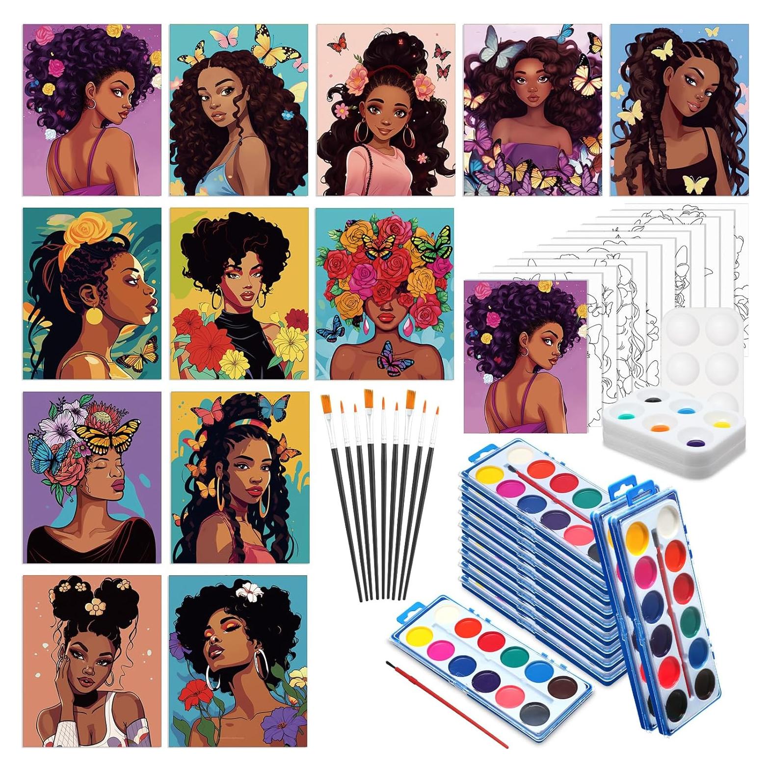 Ctosree Set de 12 Lienzos Pre Dibujados para Pintura