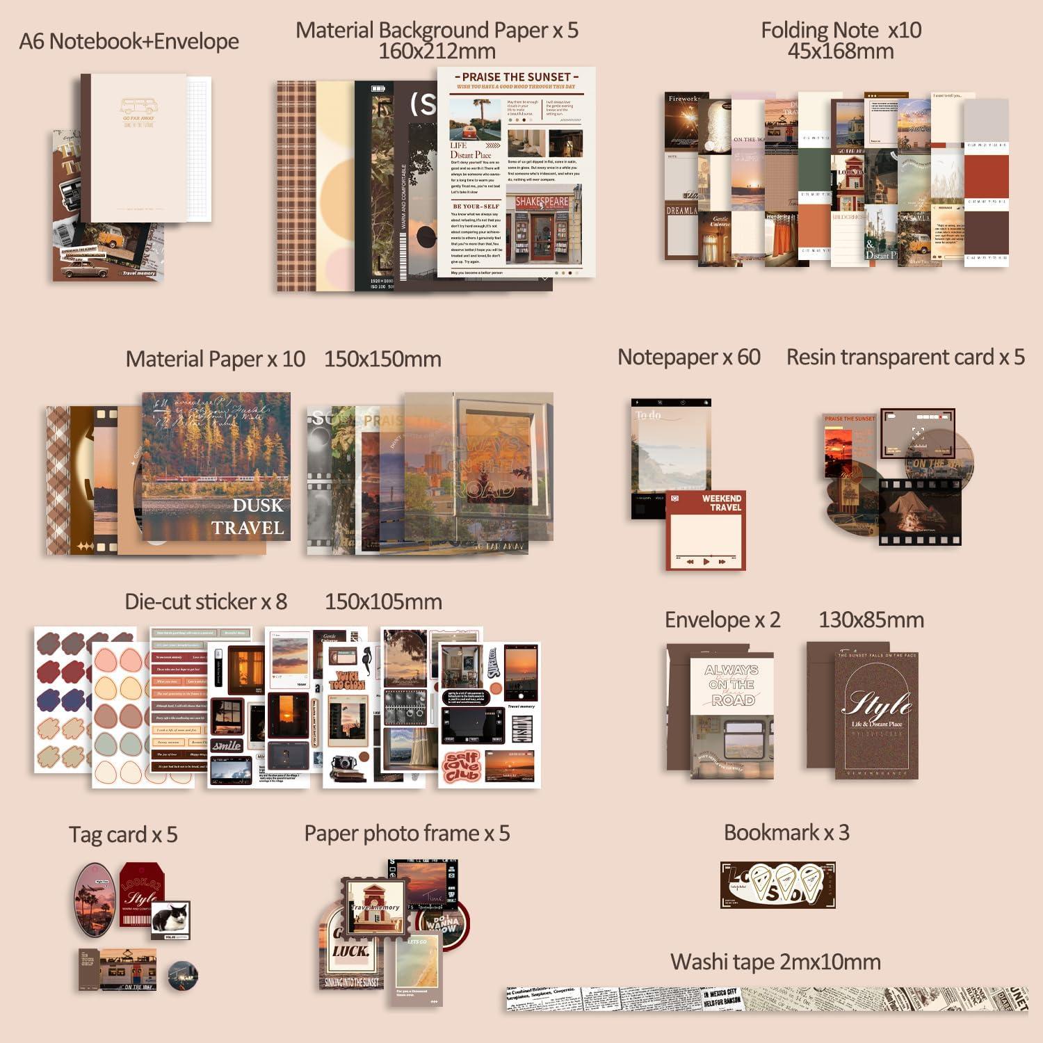 Kit de Scrapbooking Vintage emmoolife A6 244 Piezas