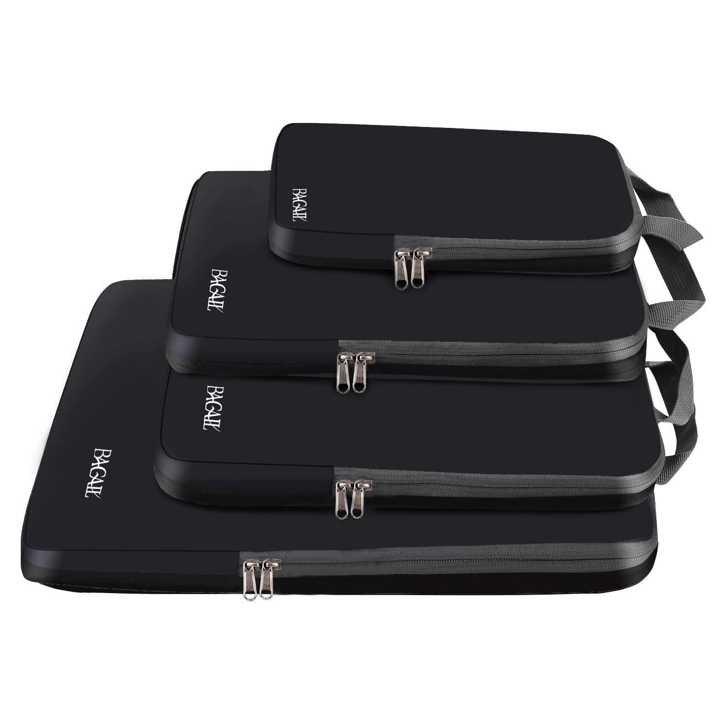 Cubos de Compresión BAGAIL 4 Set Negro 320D para Viaje