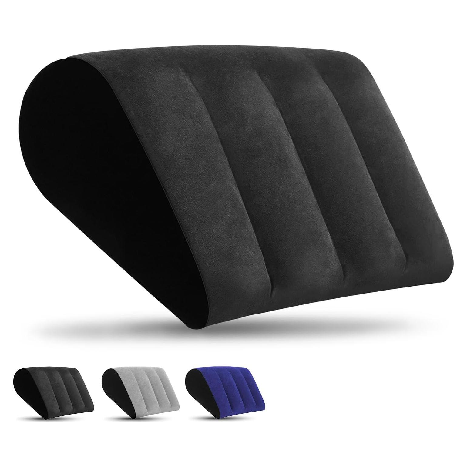 Cojín Inflable en Cuña Prosixtoy Negro para Viaje y Camping