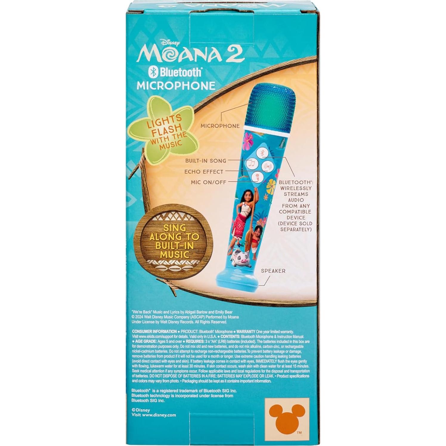 Micrófono Karaoke eKids Moana 2 Bluetooth con Luces LED