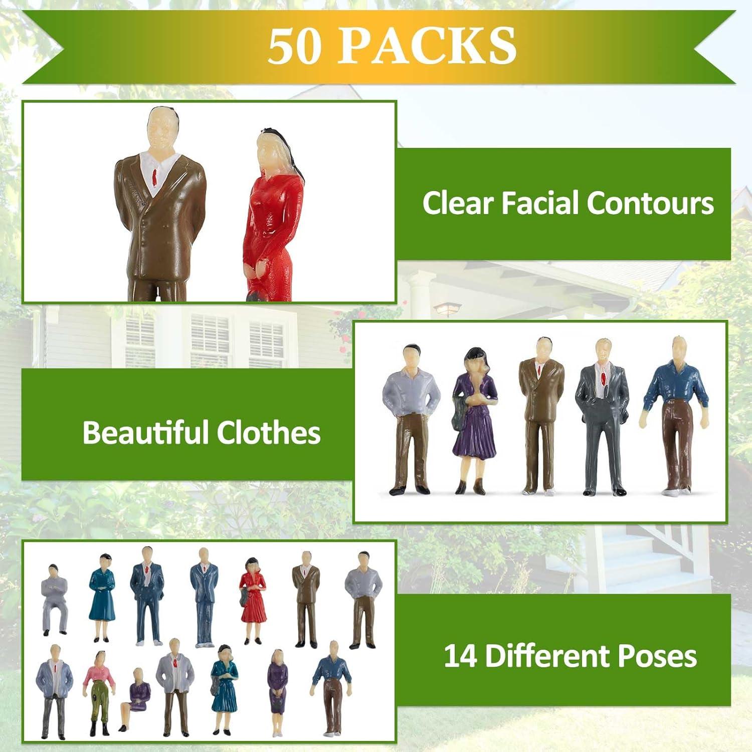 Mini Figuras de Personas Juexica 50 Pcs 1:50 Escala Clásico