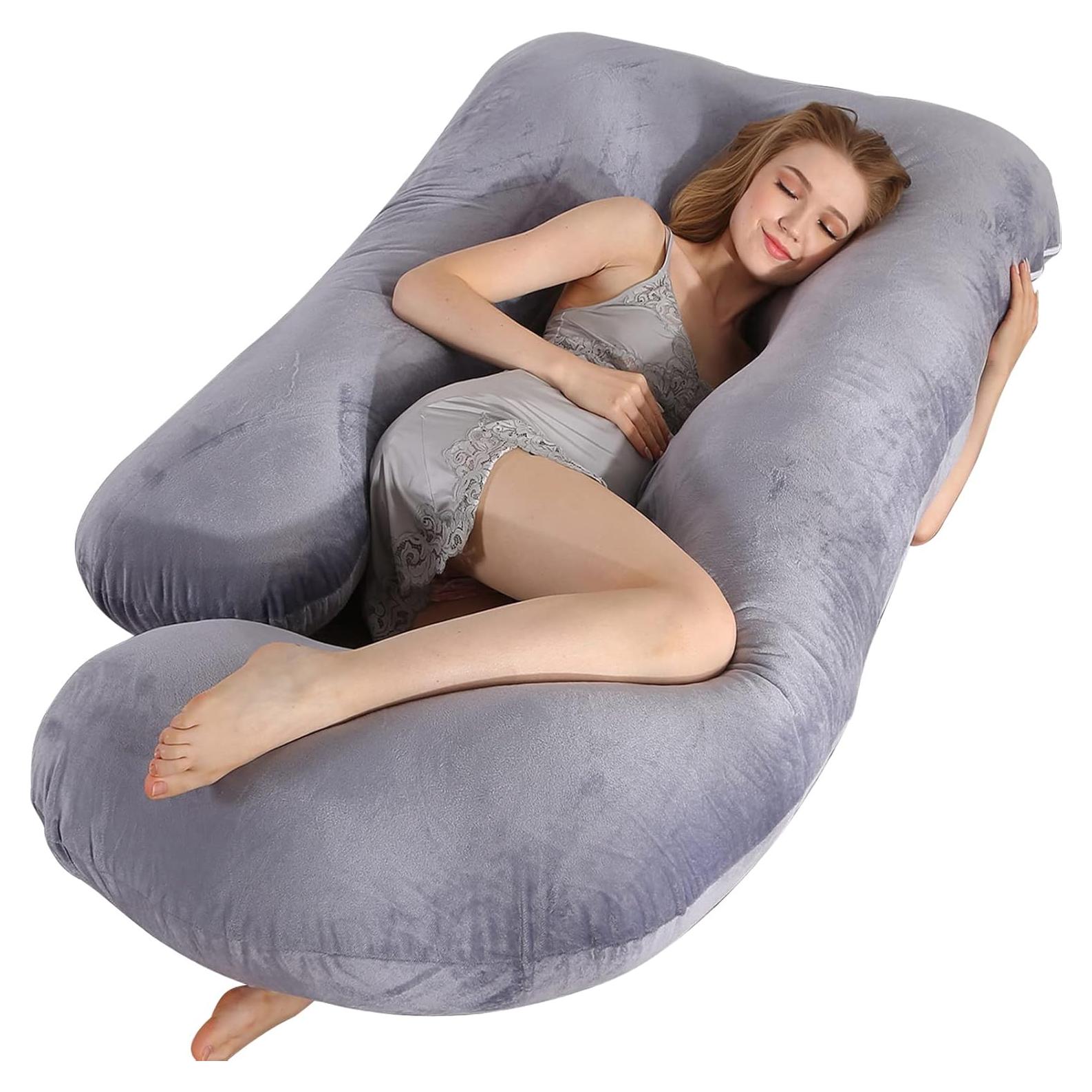 Almohada de Embarazo BATTOP 147x71 cm Suave y Lavable