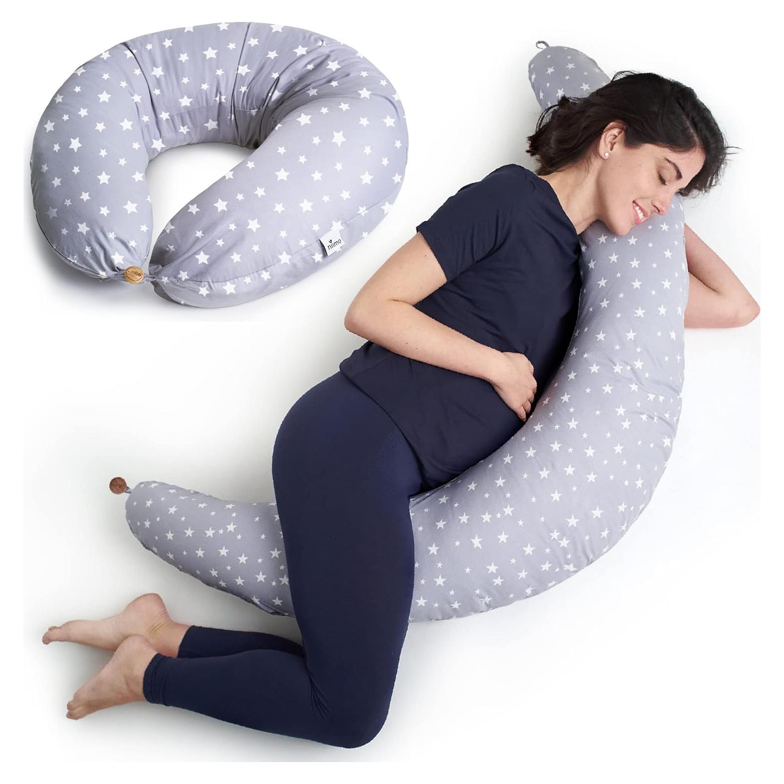 Almohada de Embarazo Niimo XXL 100% Algodón Lavable 200x70cm