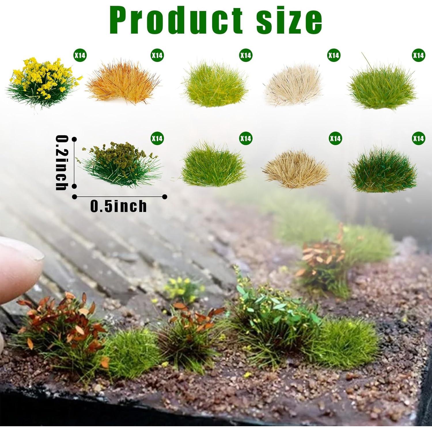Kit 126 Piezas Grama Estática Rizada Warmtree para Dioramas