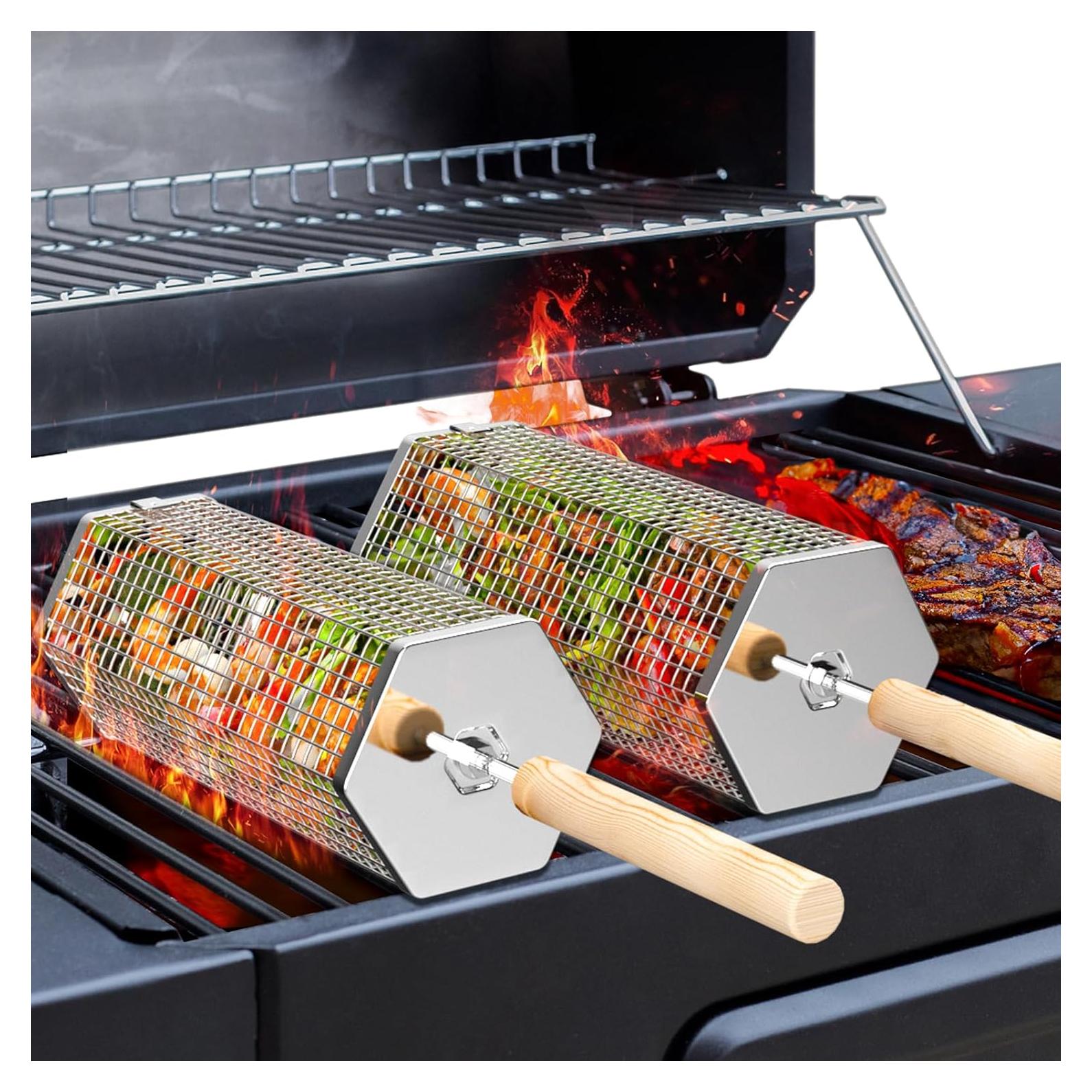 Cestas de Parrilla Ivtivfu 2PCS Acero Inoxidable 304