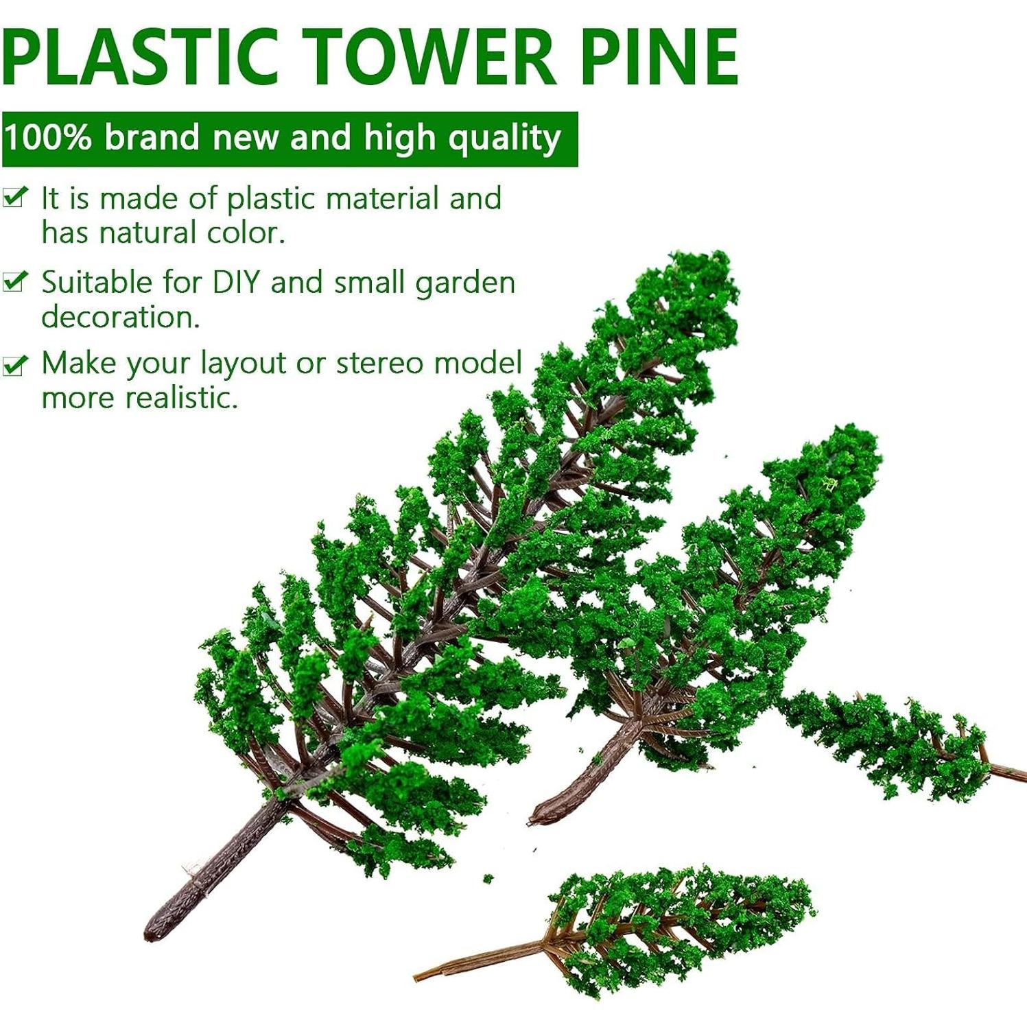 16 Mini Árboles de Pino Verde Natural JLNGTHONG para Diorama