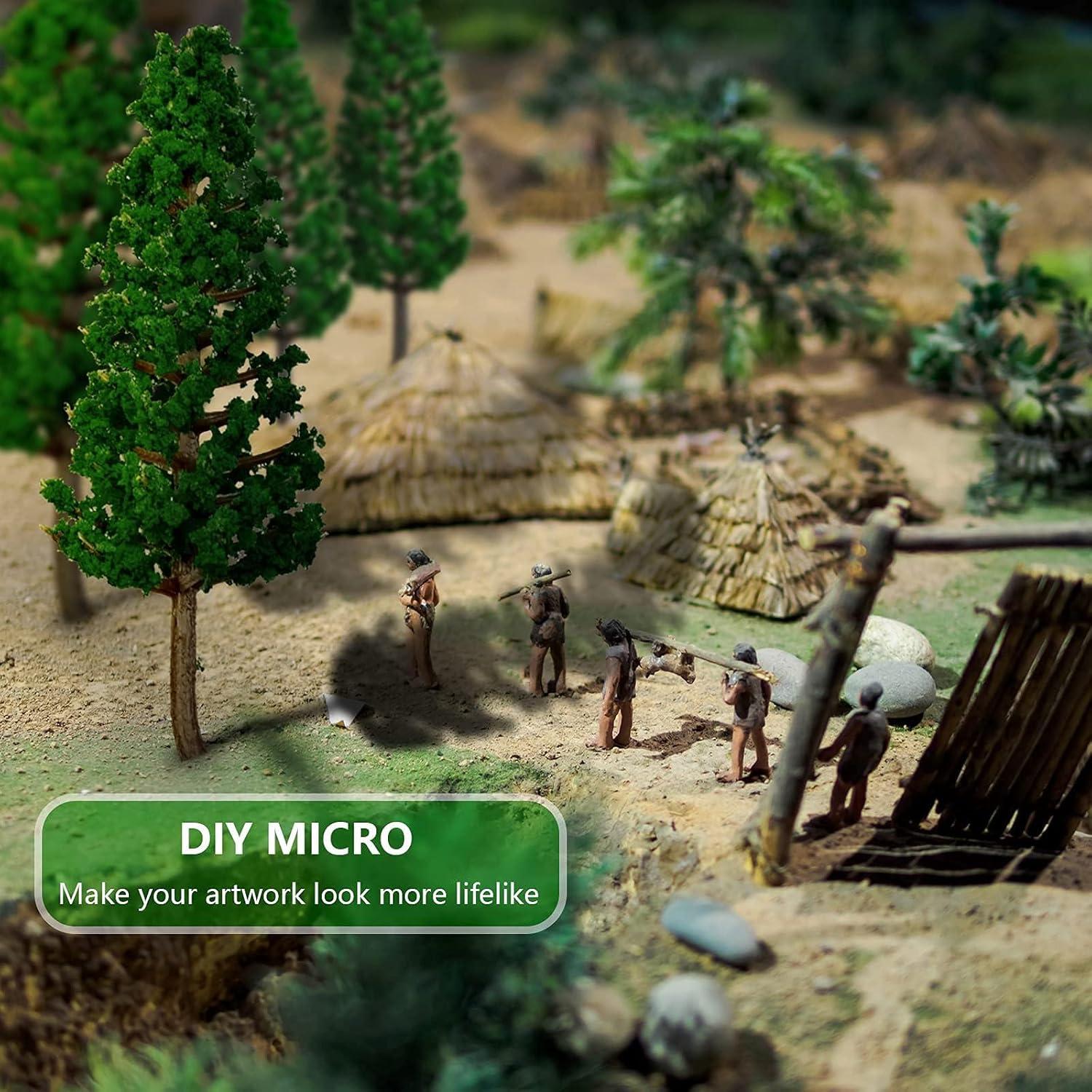 16 Mini Árboles de Pino Verde Natural JLNGTHONG para Diorama