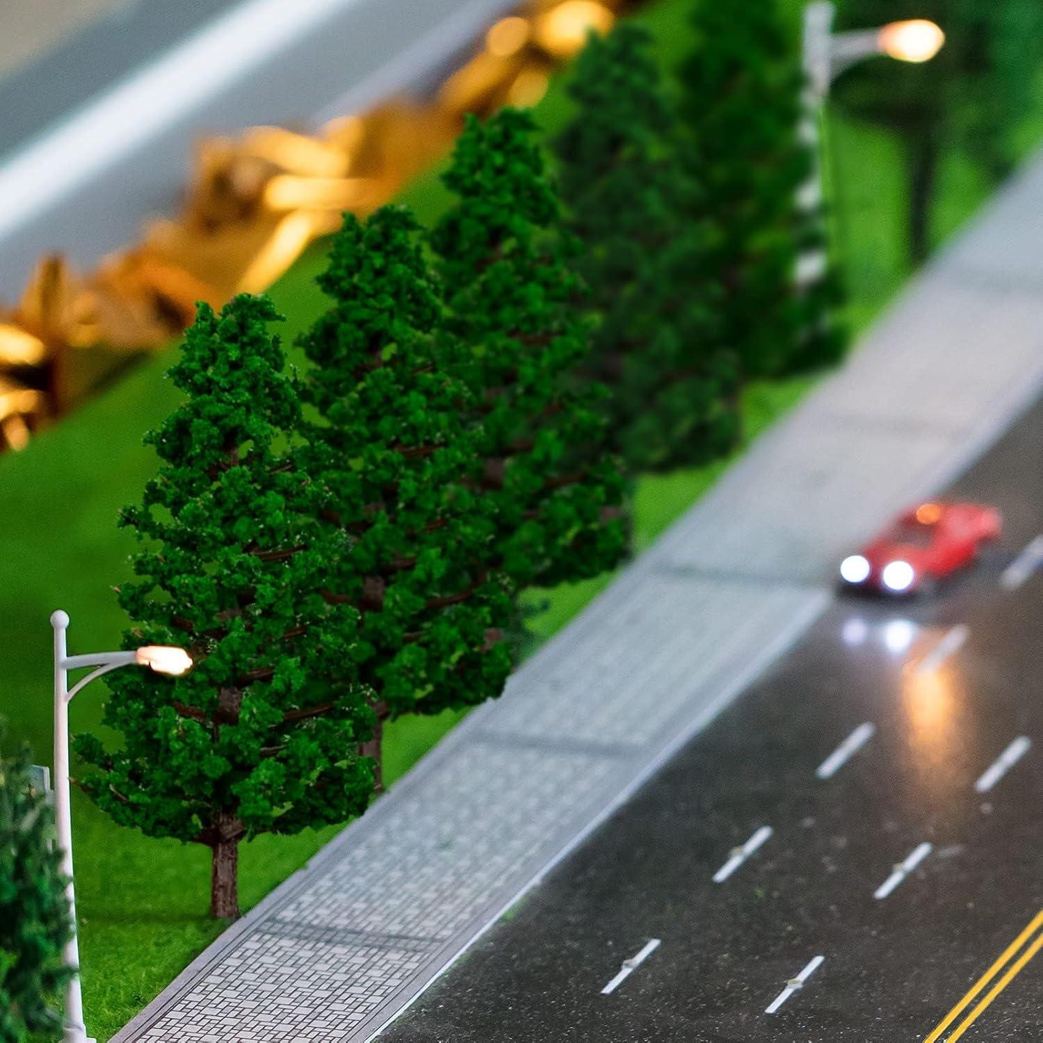 16 Mini Árboles de Pino Verde Natural JLNGTHONG para Diorama