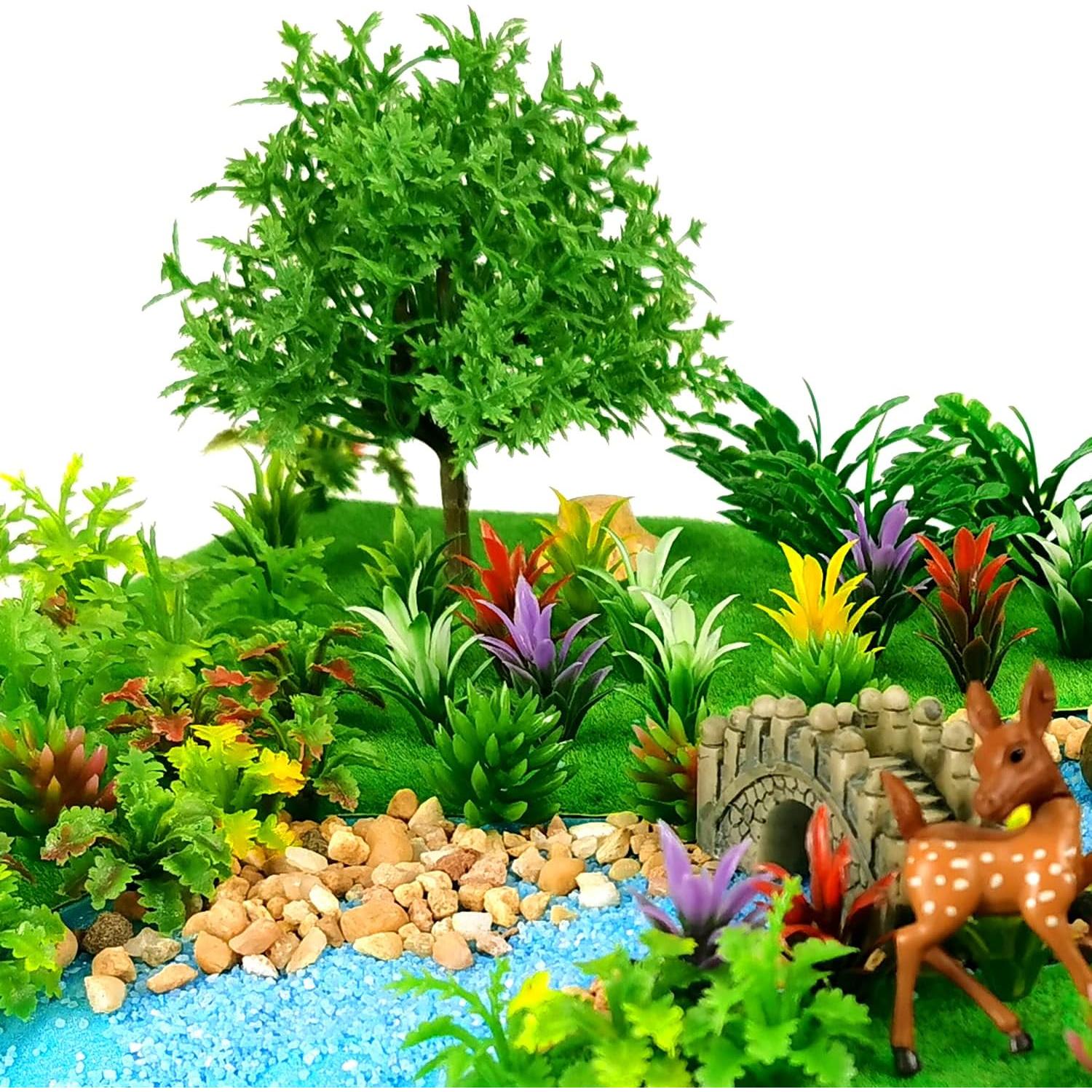 91 Árboles Miniatura Mezclados MYUE para Diorama y Ferrocarril