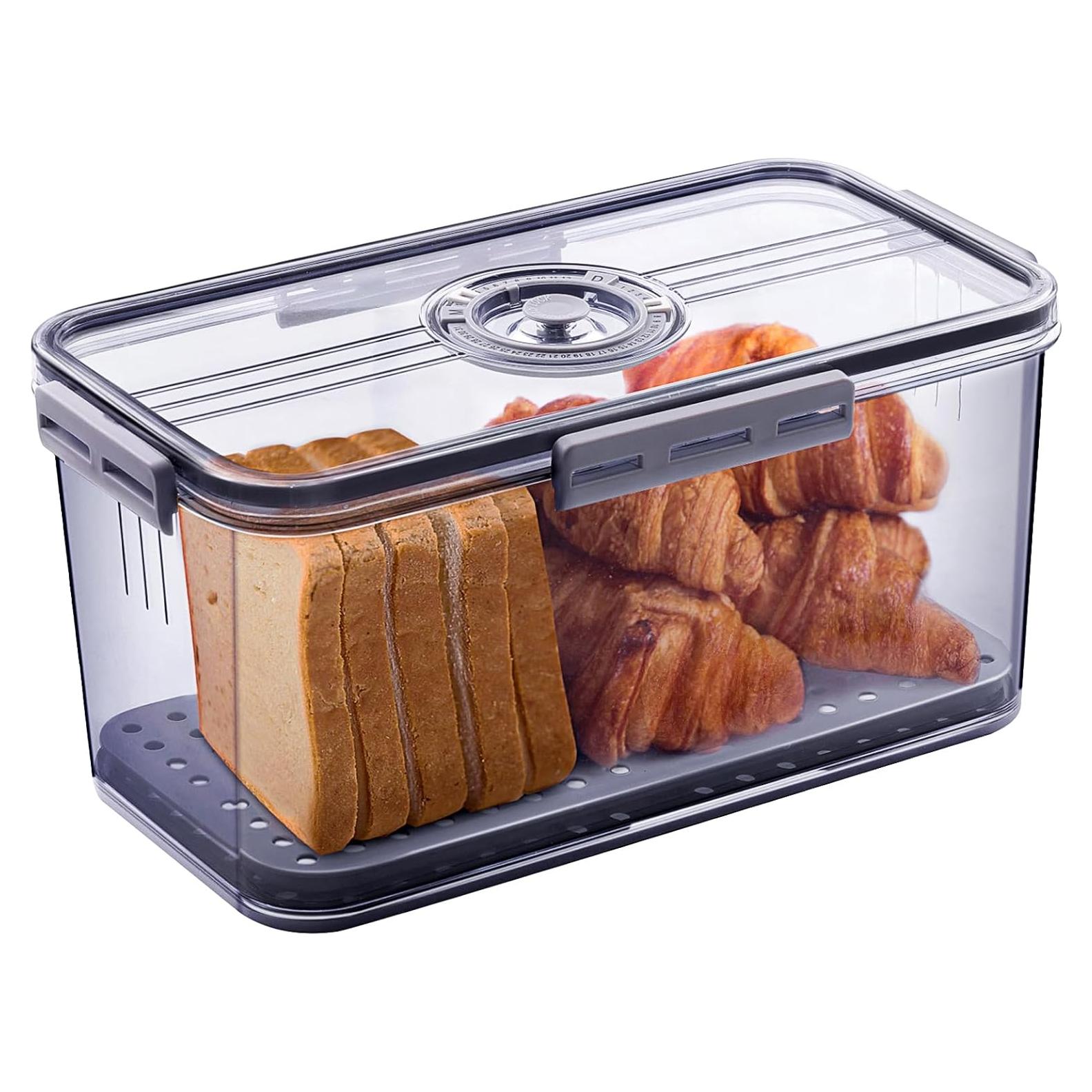 Caja de Pan Hermética Gifhomfix 30.48x15.24x15.75 cm Gris