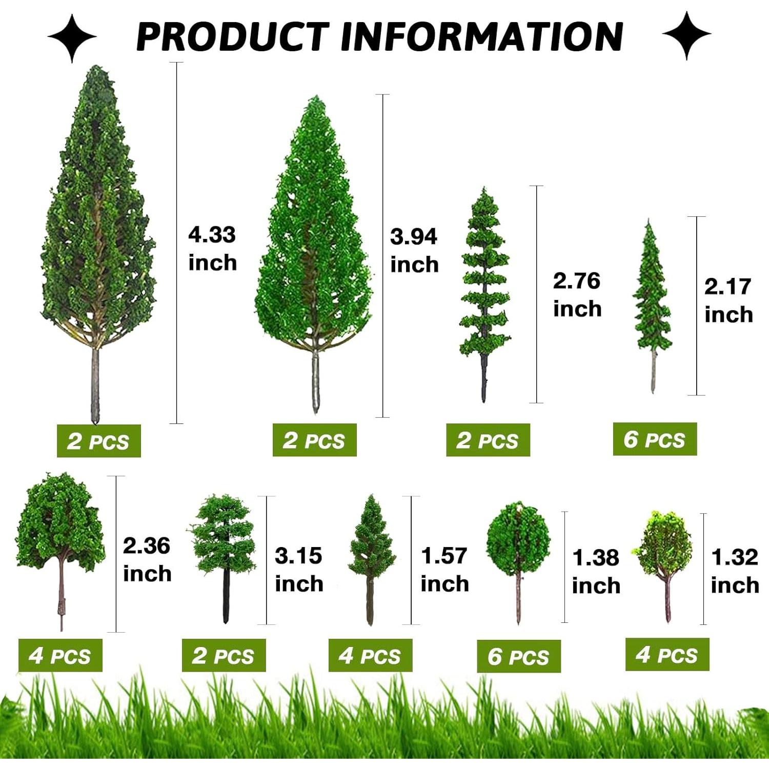 32 Árboles Modelo Mezclados SONICEBUY Escenografía Verde