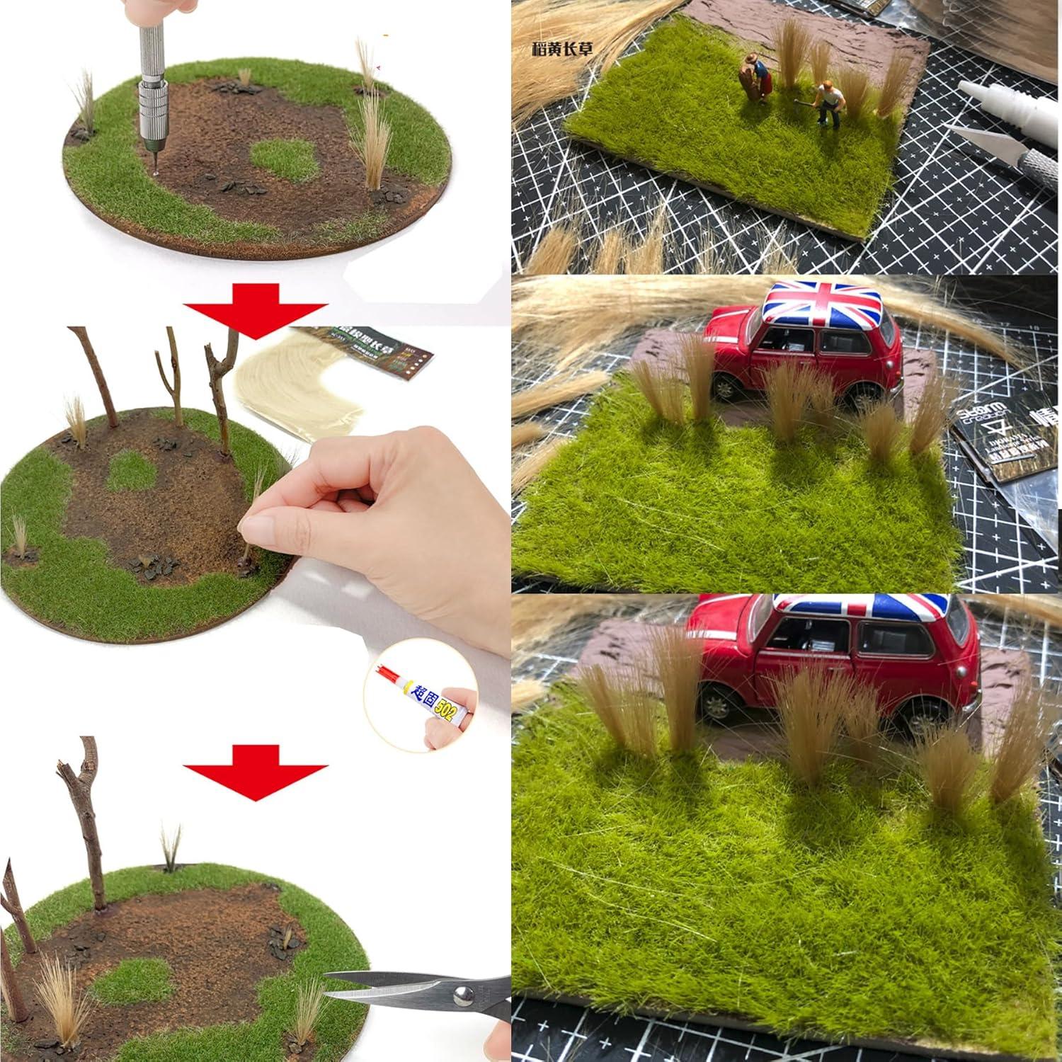 Césped Simulado Cayway Paquete de 4 Unidades para Dioramas