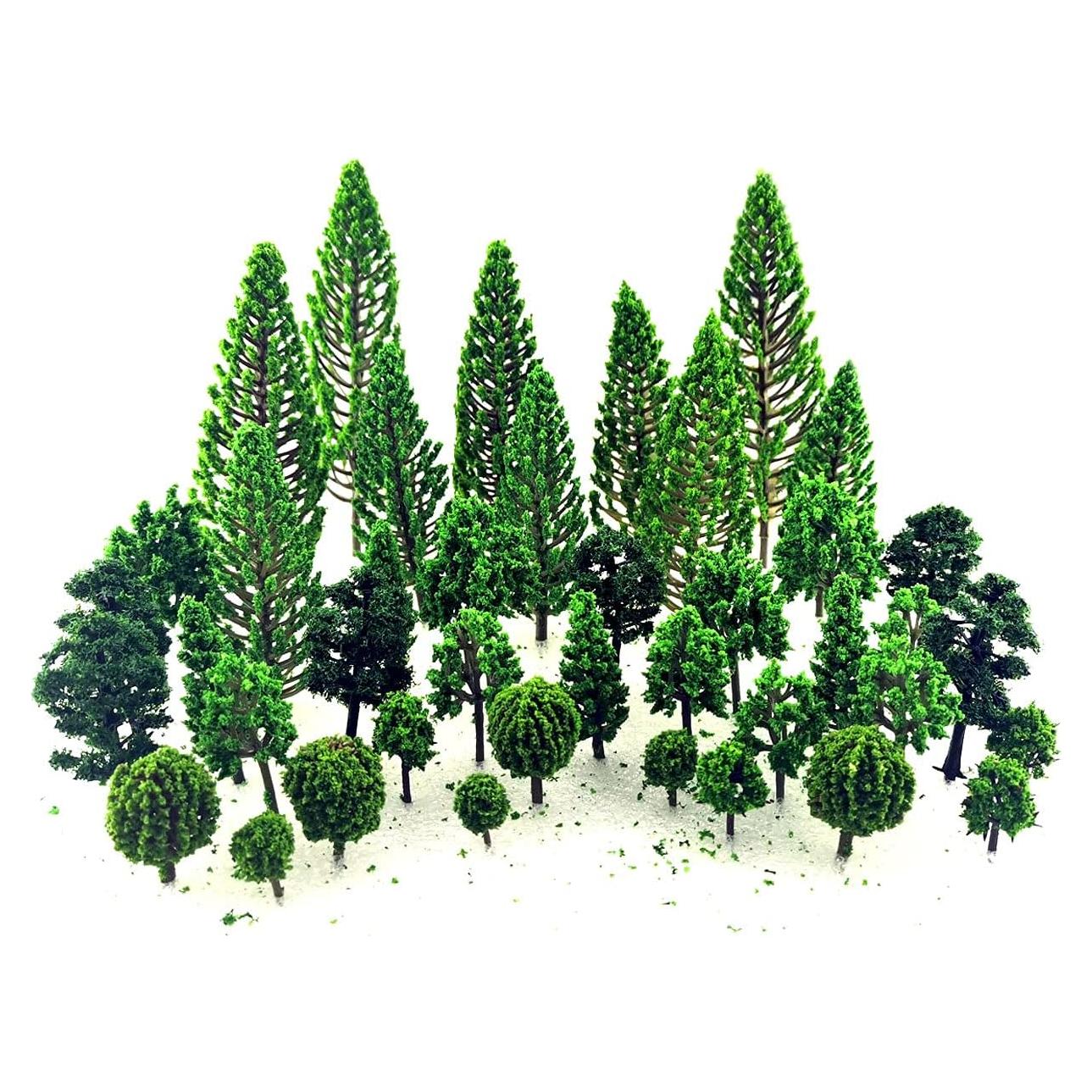 40 Árboles Miniatura SaktopDeco para Diorama y Ferrocarril