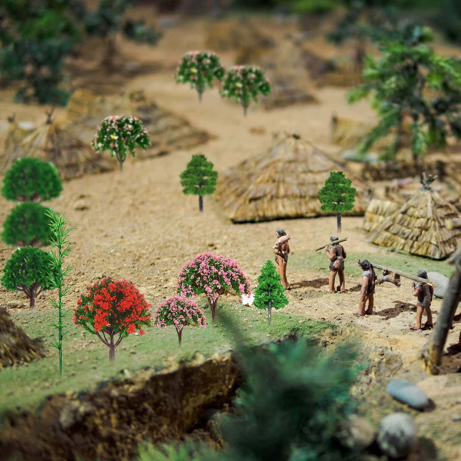 60 Árboles Miniatura Mixtos MOMOONNON para Diorama 3-15 cm