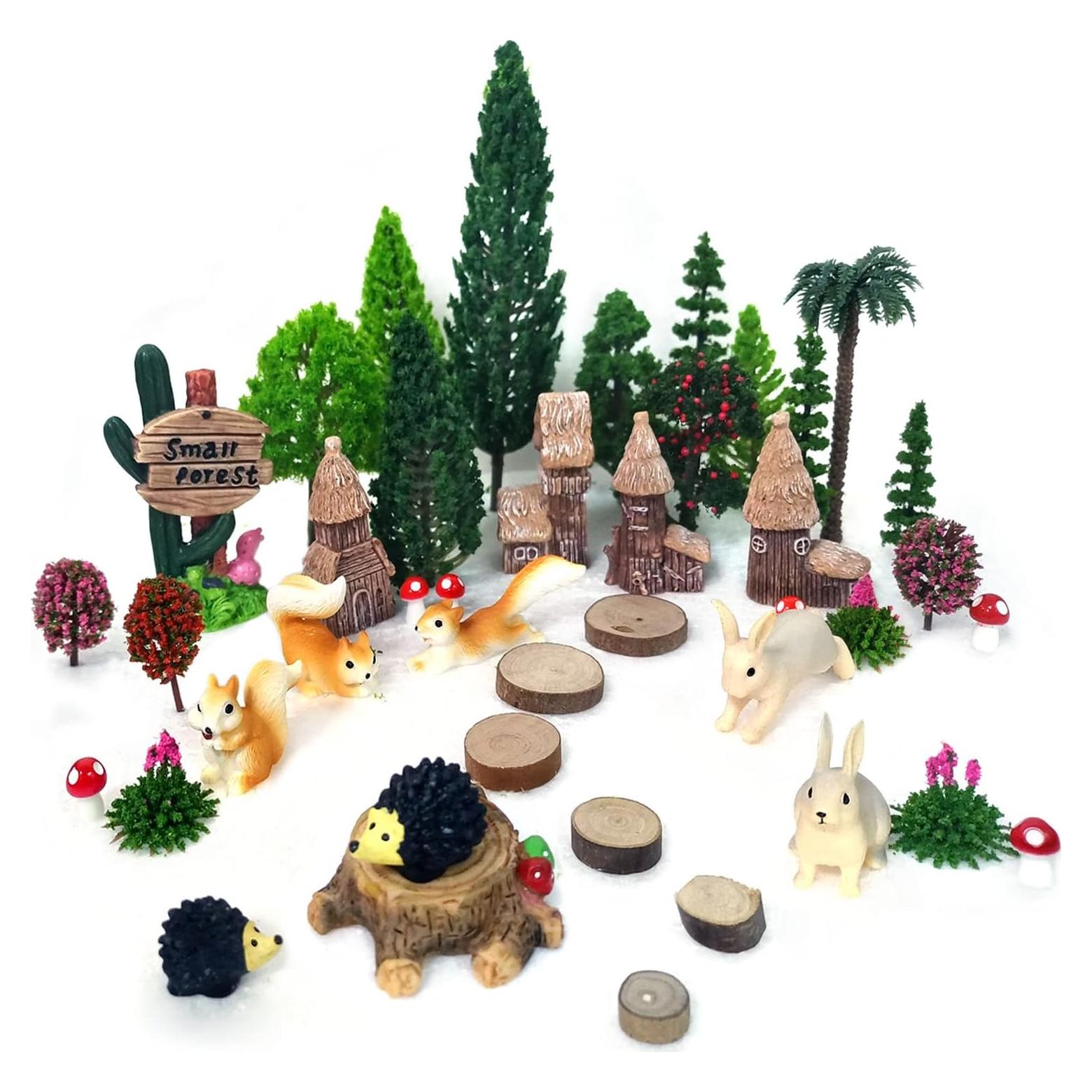 42 Piezas Árboles y Animales para Escenografía de Modelos