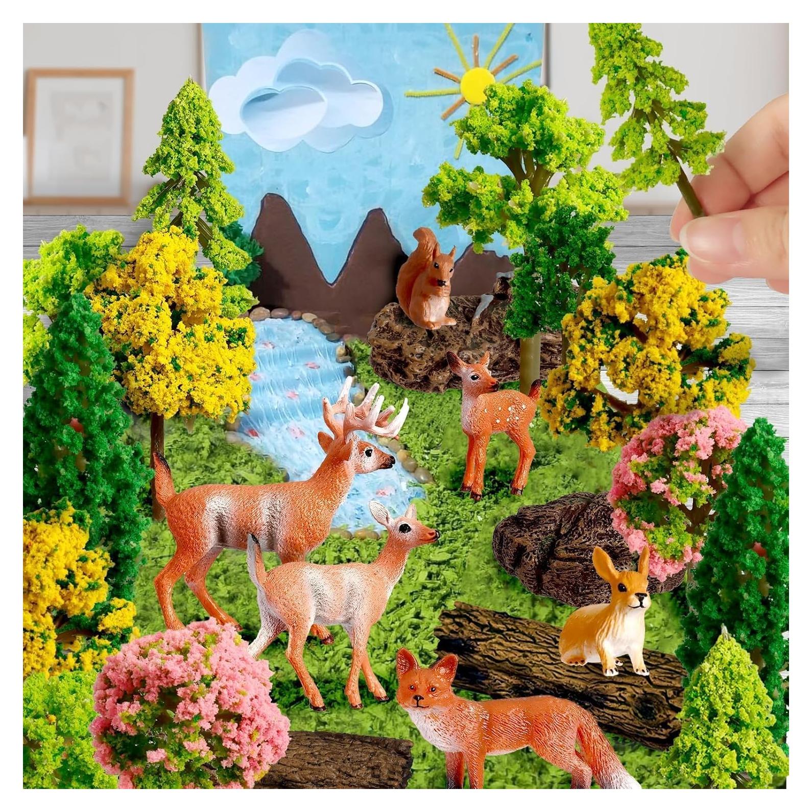 Set de 68 Piezas de Árboles y Animales Miniatura Warmtree