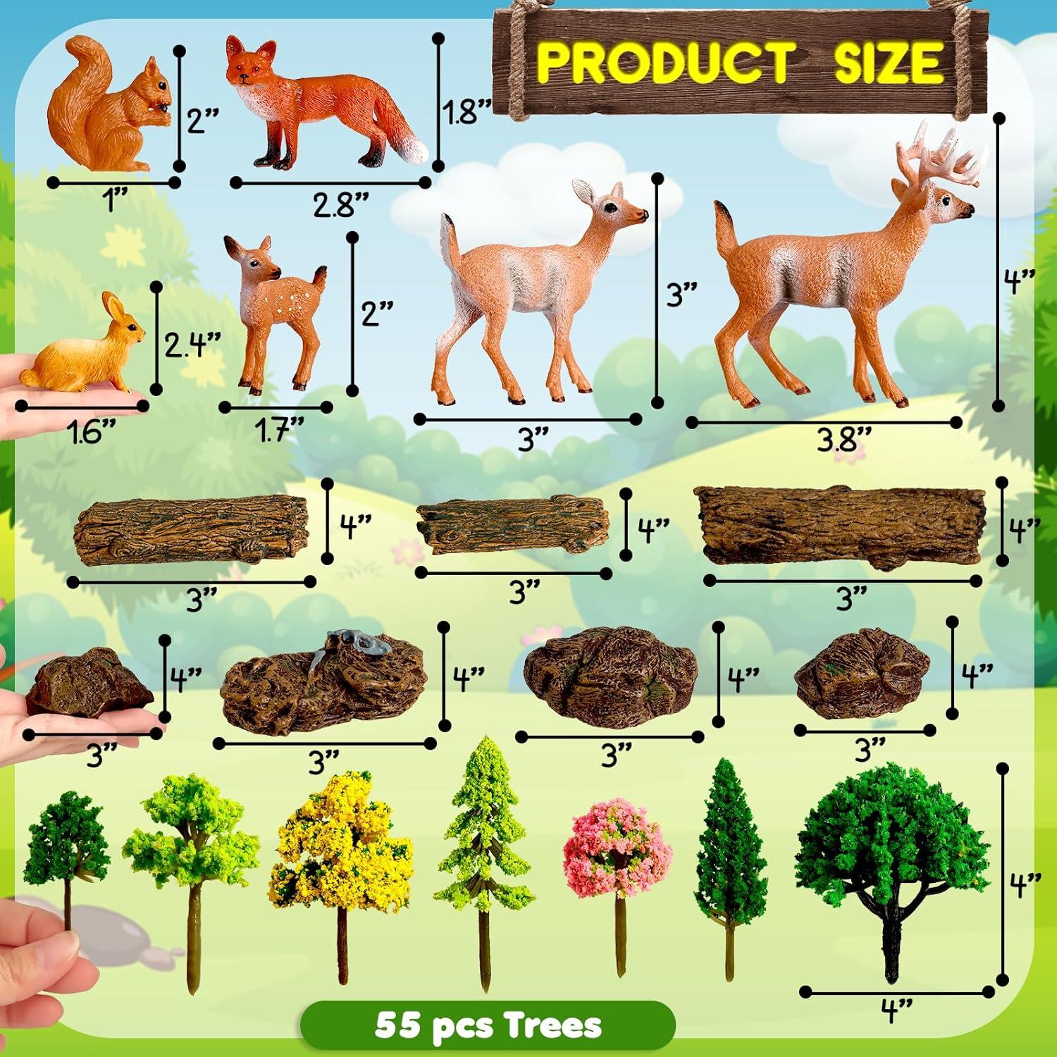 Set de 68 Piezas de Árboles y Animales Miniatura Warmtree