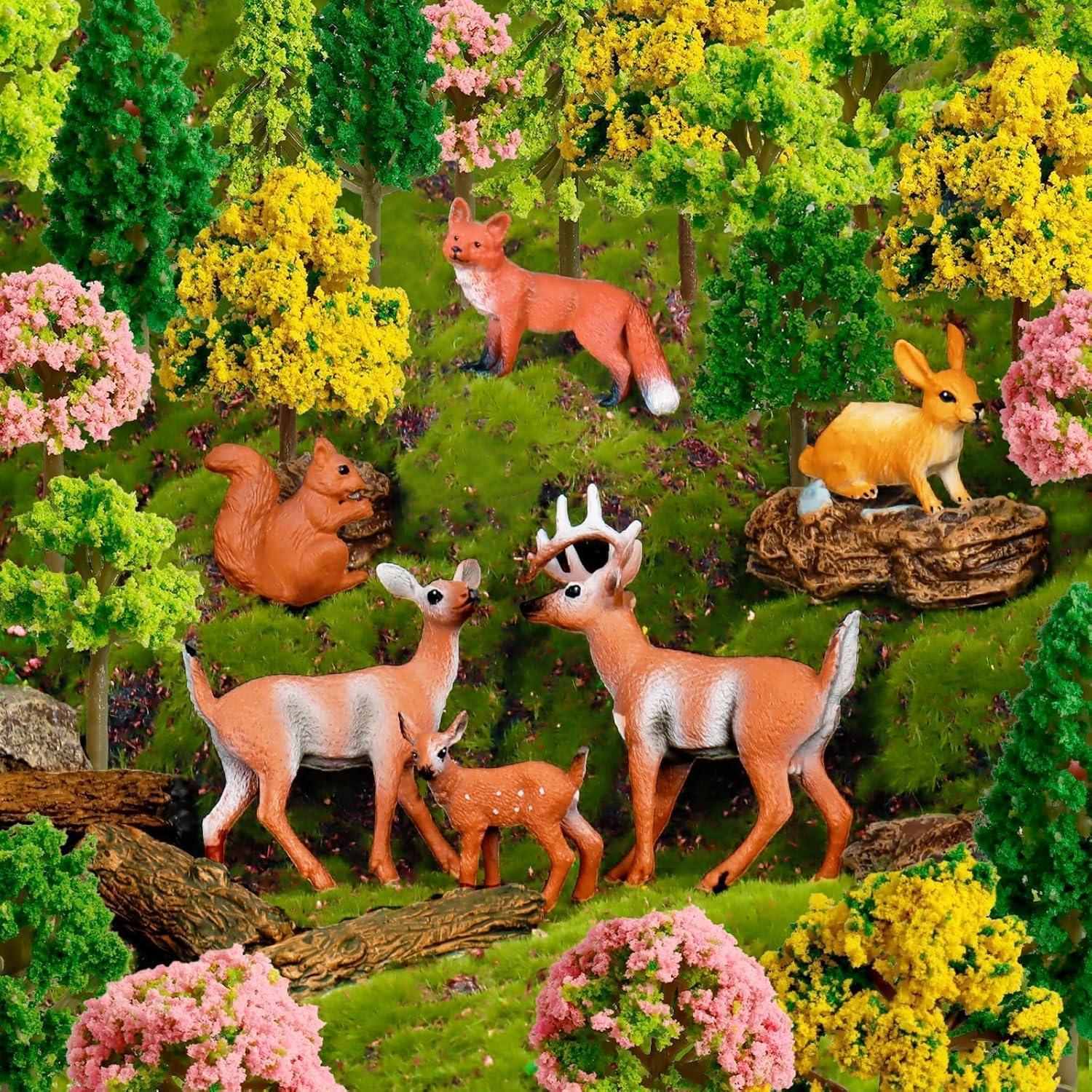 Set de 68 Piezas de Árboles y Animales Miniatura Warmtree