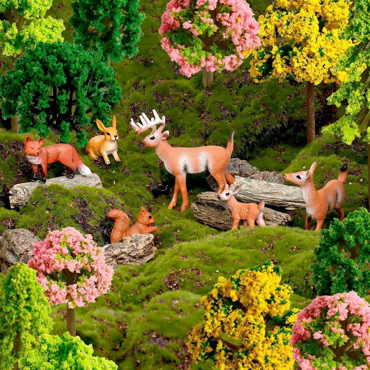 Set de 68 Piezas de Árboles y Animales Miniatura Warmtree
