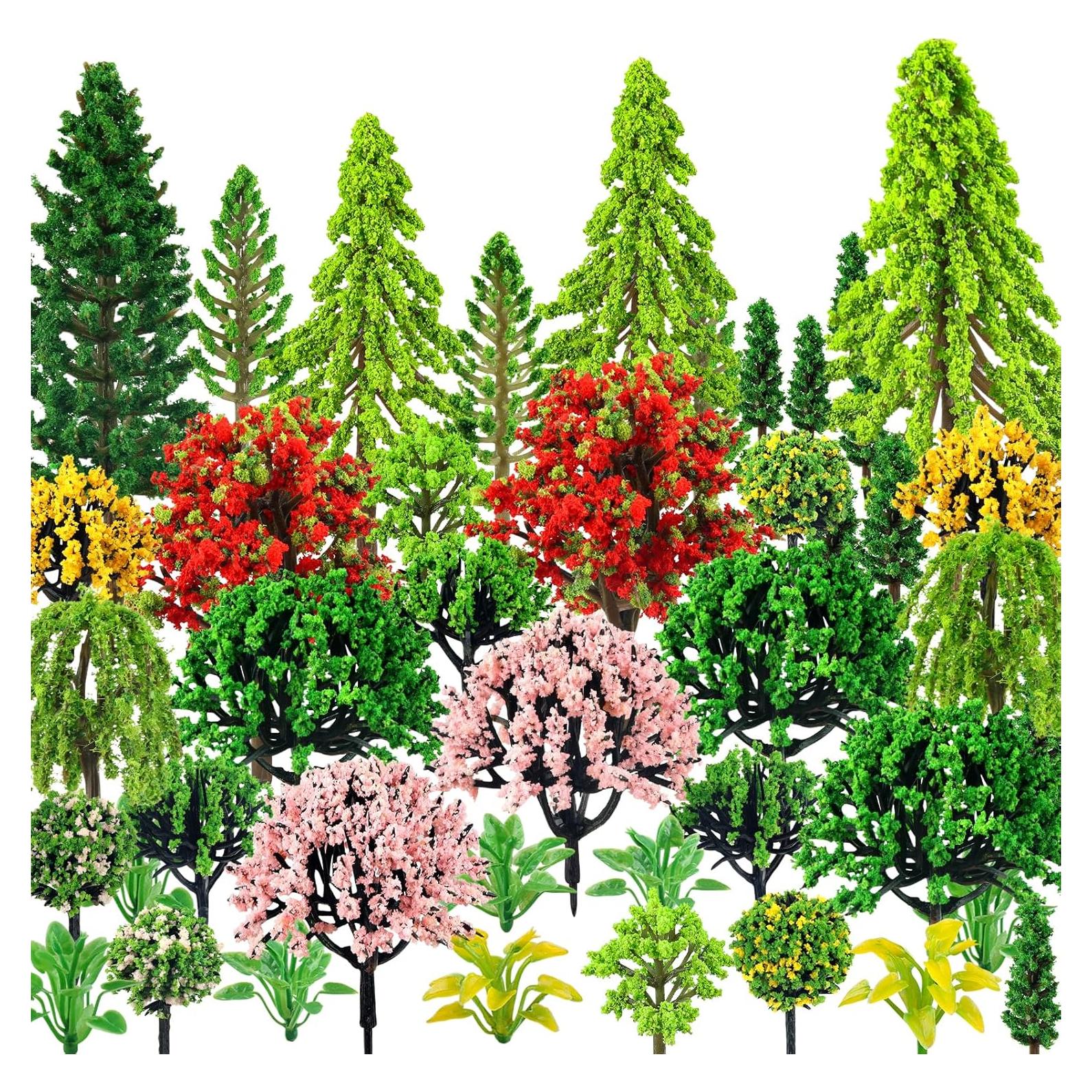 38 Piezas Mini Árboles de Modelo Coloridos QUOZUO 3-9 cm