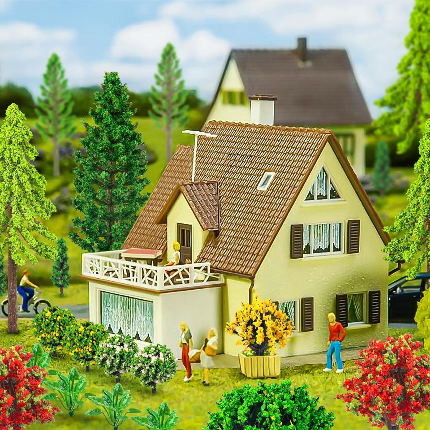 38 Piezas Mini Árboles de Modelo Coloridos QUOZUO 3-9 cm