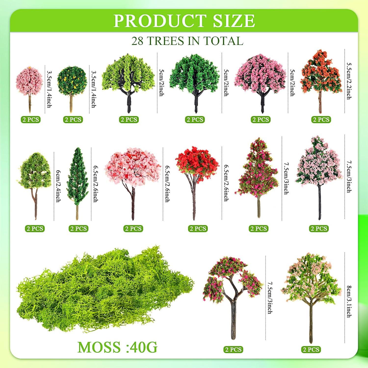 28 Piezas Mini Árboles Falsos Canlierr para Diorama Otoñal