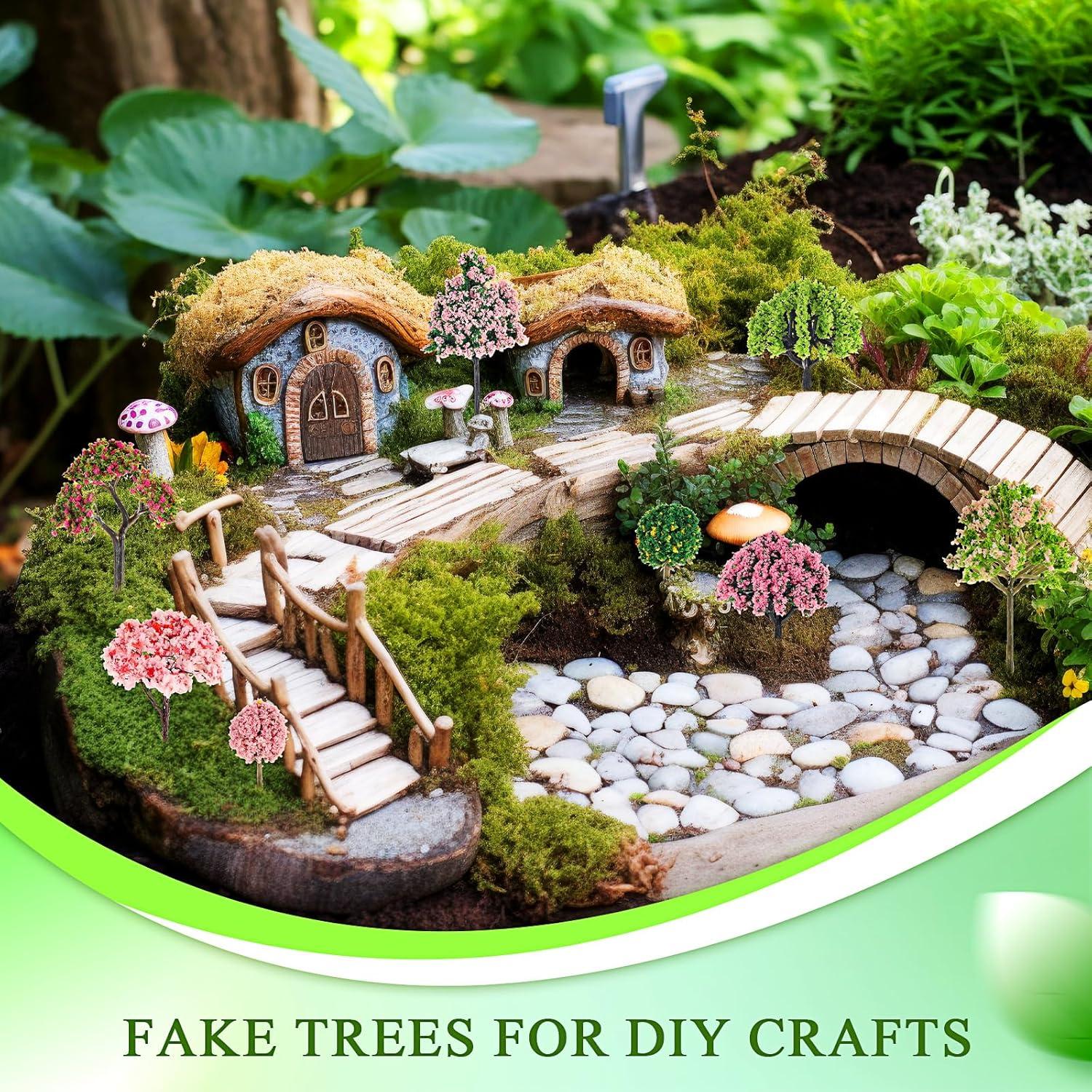 28 Piezas Mini Árboles Falsos Canlierr para Diorama Otoñal