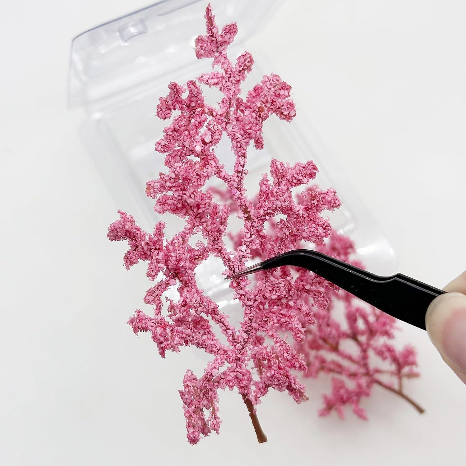 Cayway Mini Árboles Rosa para Dioramas y Ferrocarriles