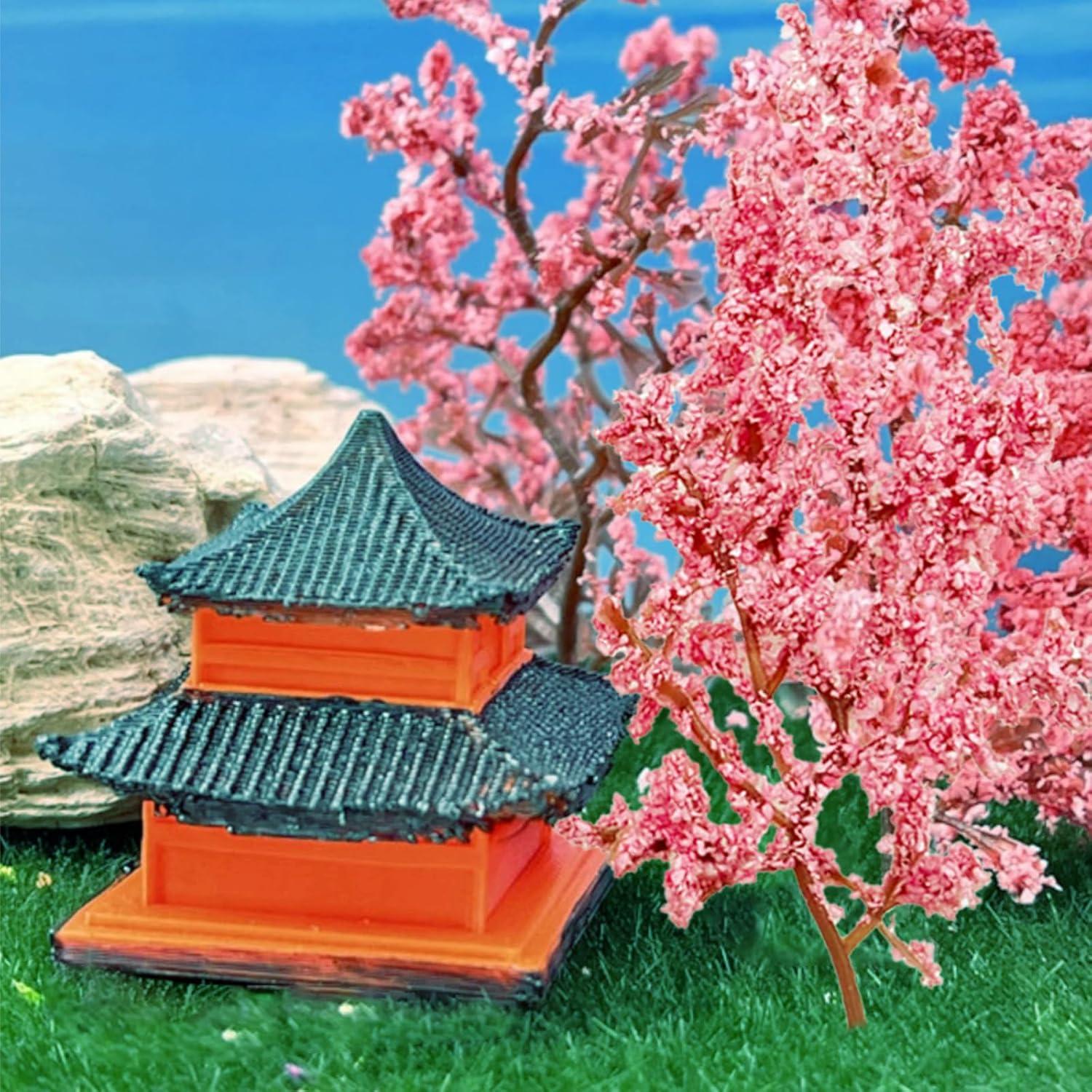 Cayway Mini Árboles Rosa para Dioramas y Ferrocarriles