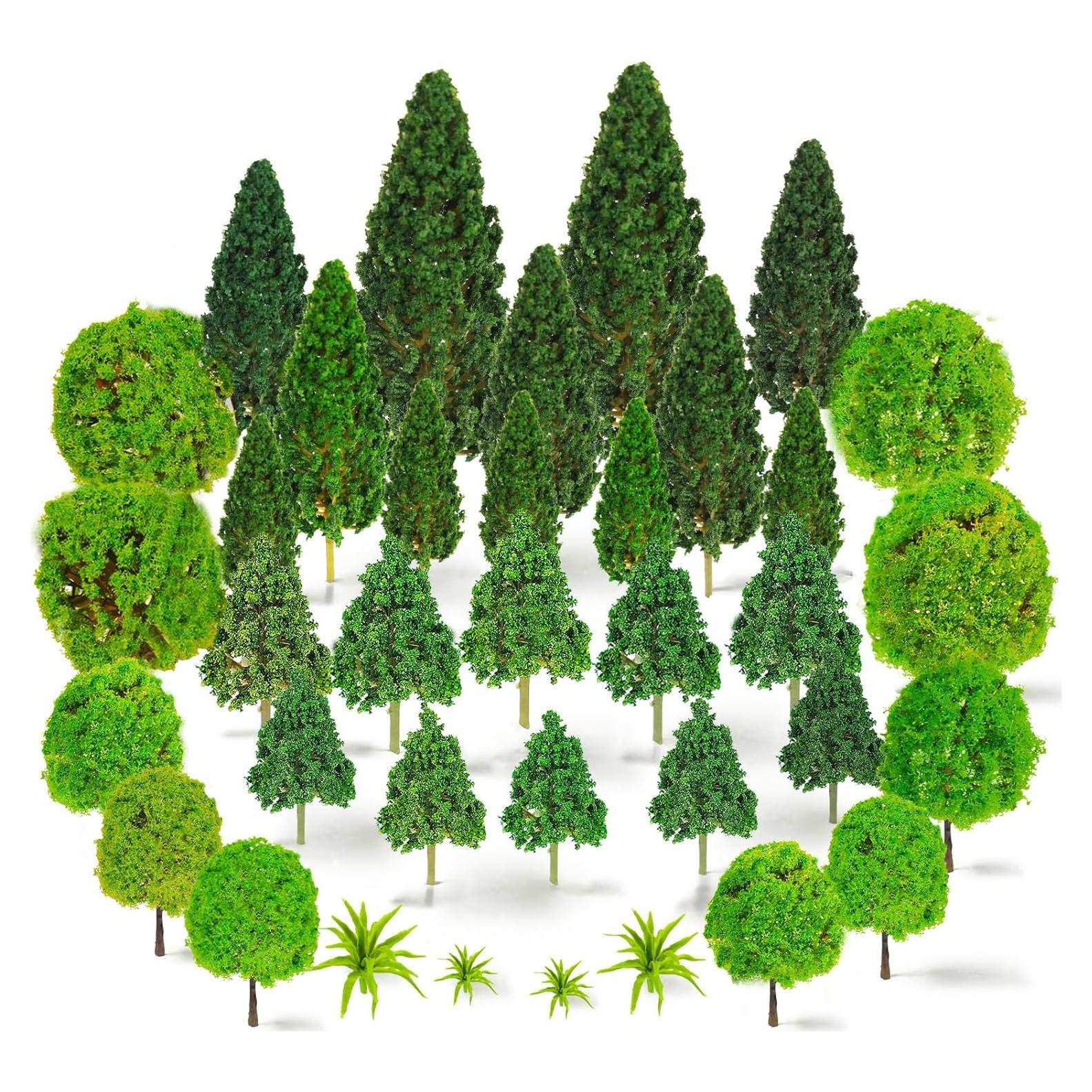 Mini Árboles de Diorama Warmtree 36 Piezas 3.8-16 cm Verde