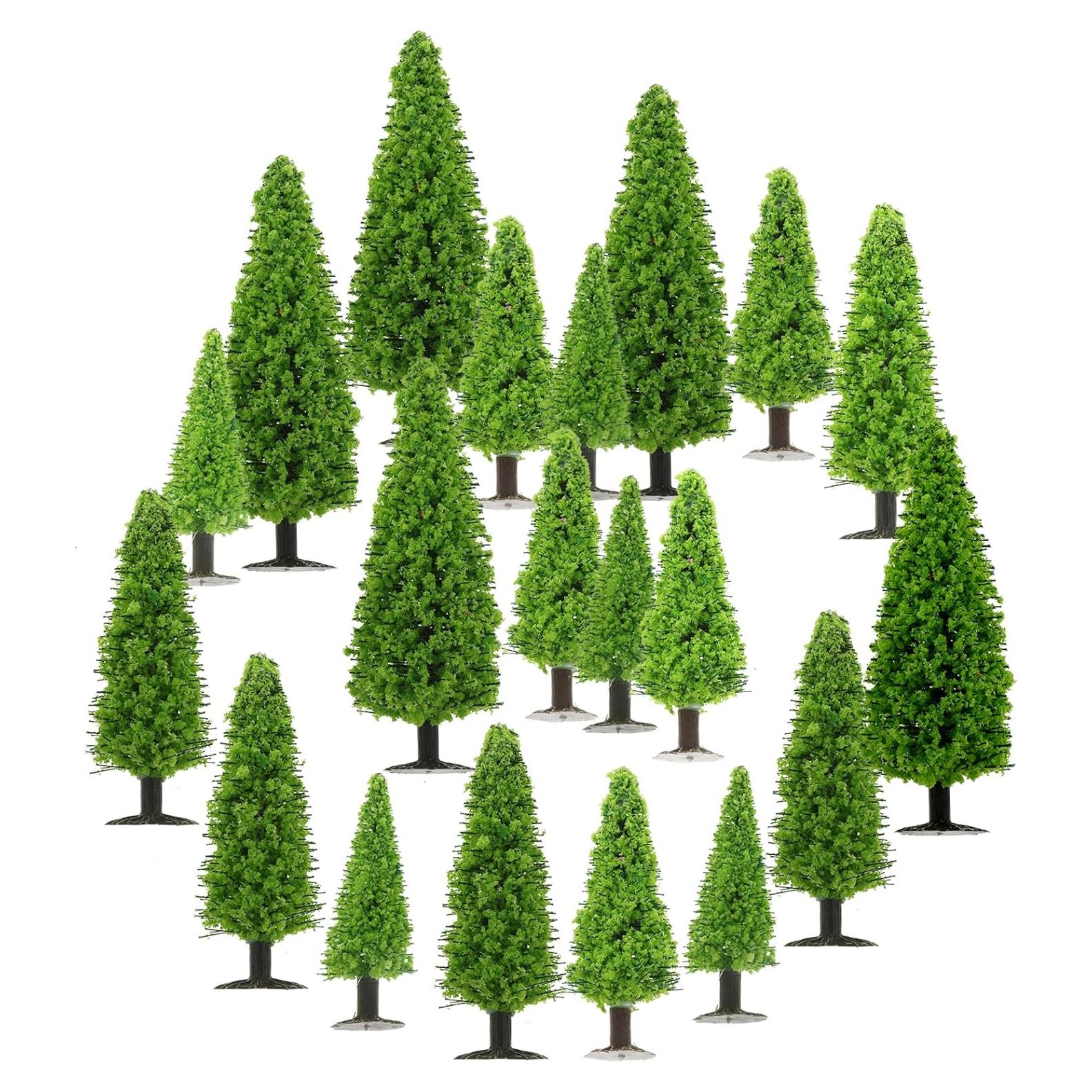 Yetaha 20 Piezas Árboles de Pino Verde Miniatura 5-10 cm
